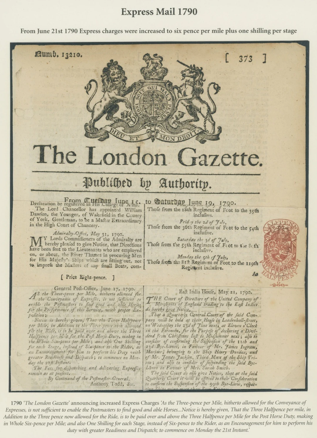 Great Britain Postal History Express Mail 1790-1892, a selection of