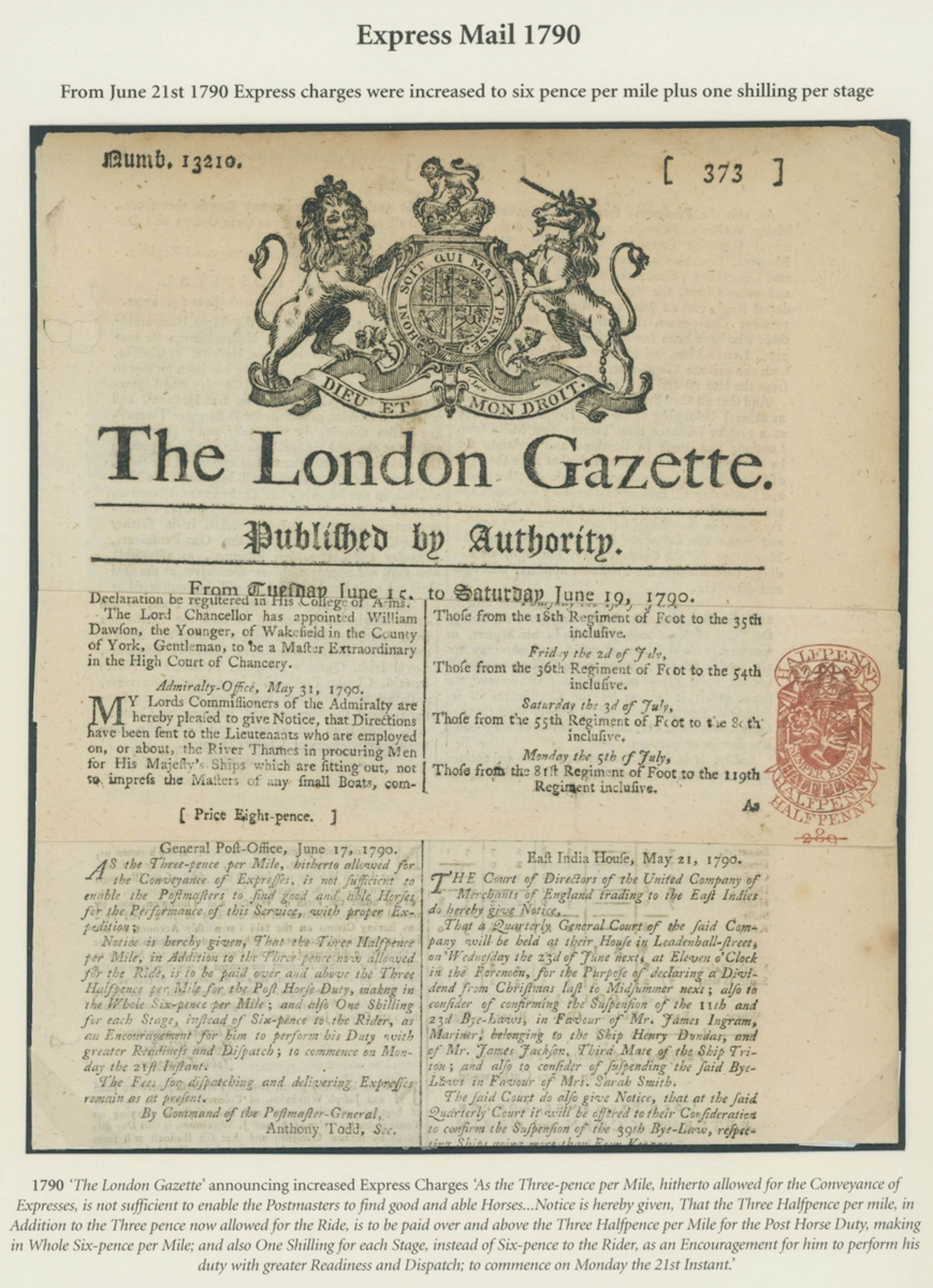 Great Britain Postal History Express Mail 1790-1892, a selection of