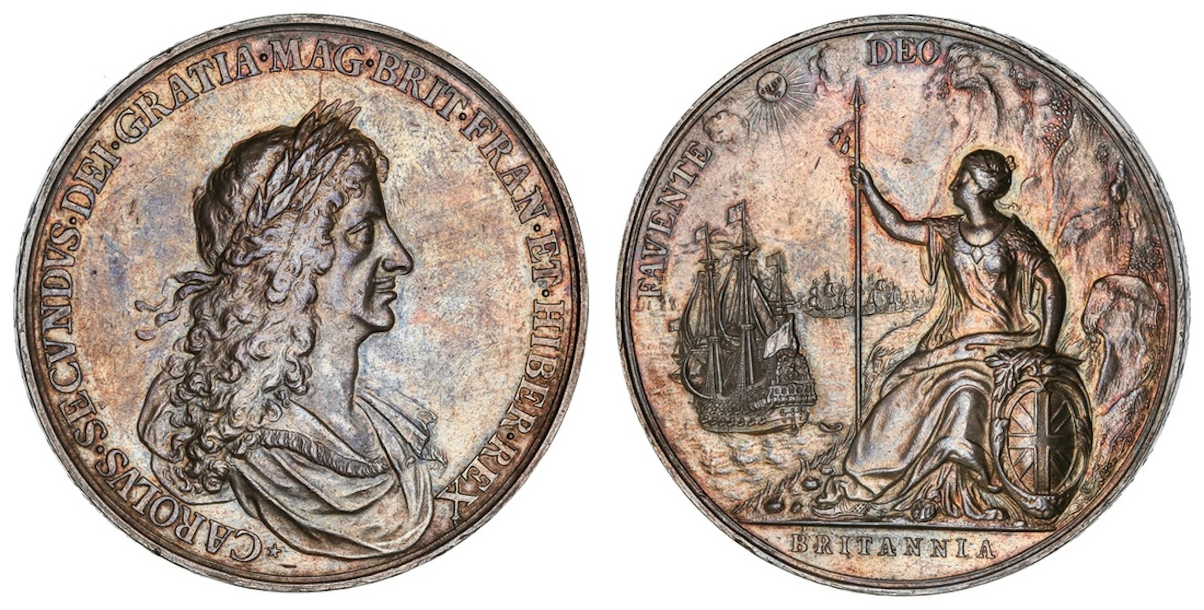 Peace of Breda, AR Medal, 1667, by Roettier, * CAROLVS • SECVNDVS