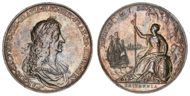 Peace of Breda, AR Medal, 1667, by Roettier, * CAROLVS • SECVNDVS