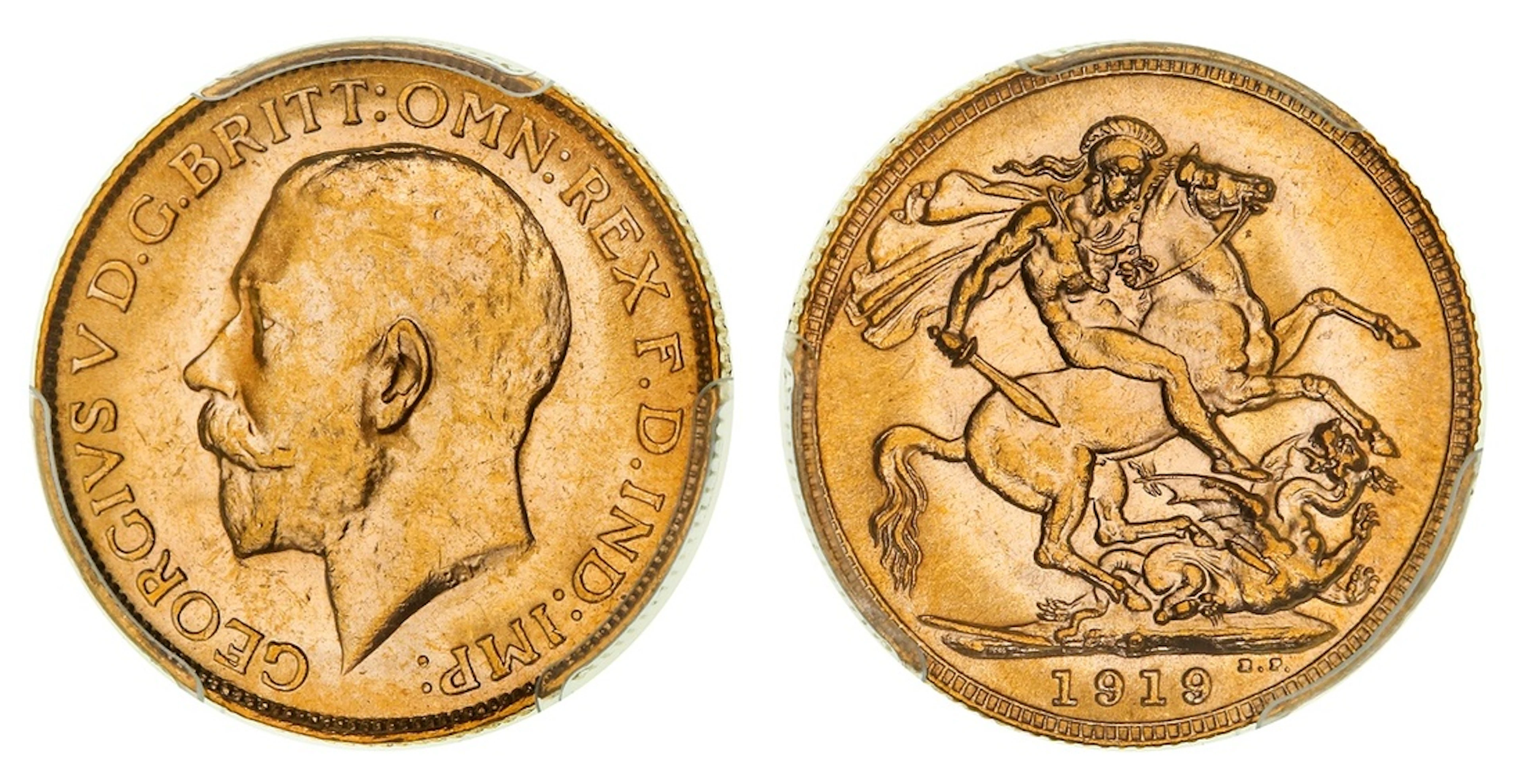 PCGS MS63 | Australia, George V (1910-1936), Sovereign, 1919-P, Perth