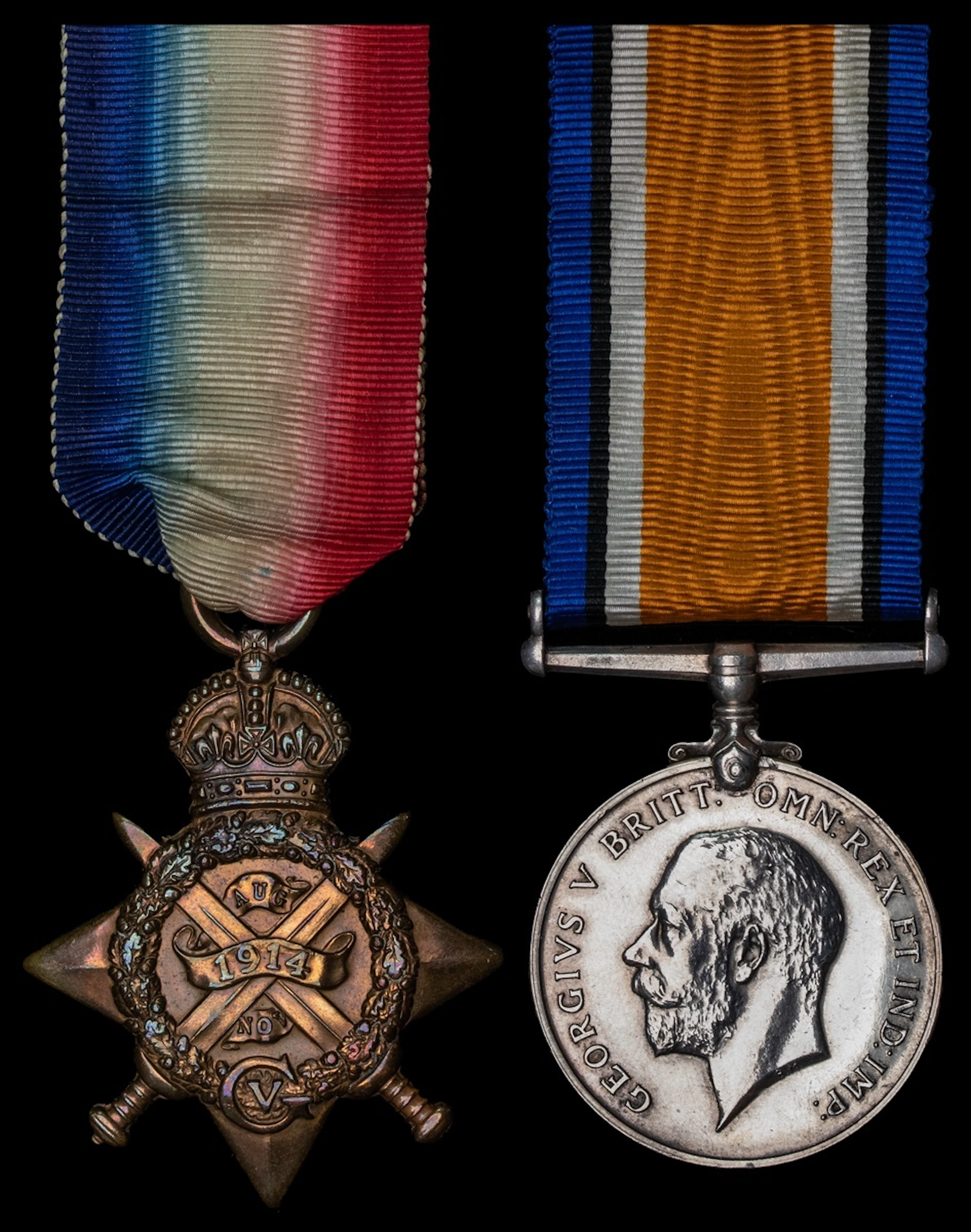 A 'Battle of Loos 1915' casualty's pair awarded to Private J. Dunbar