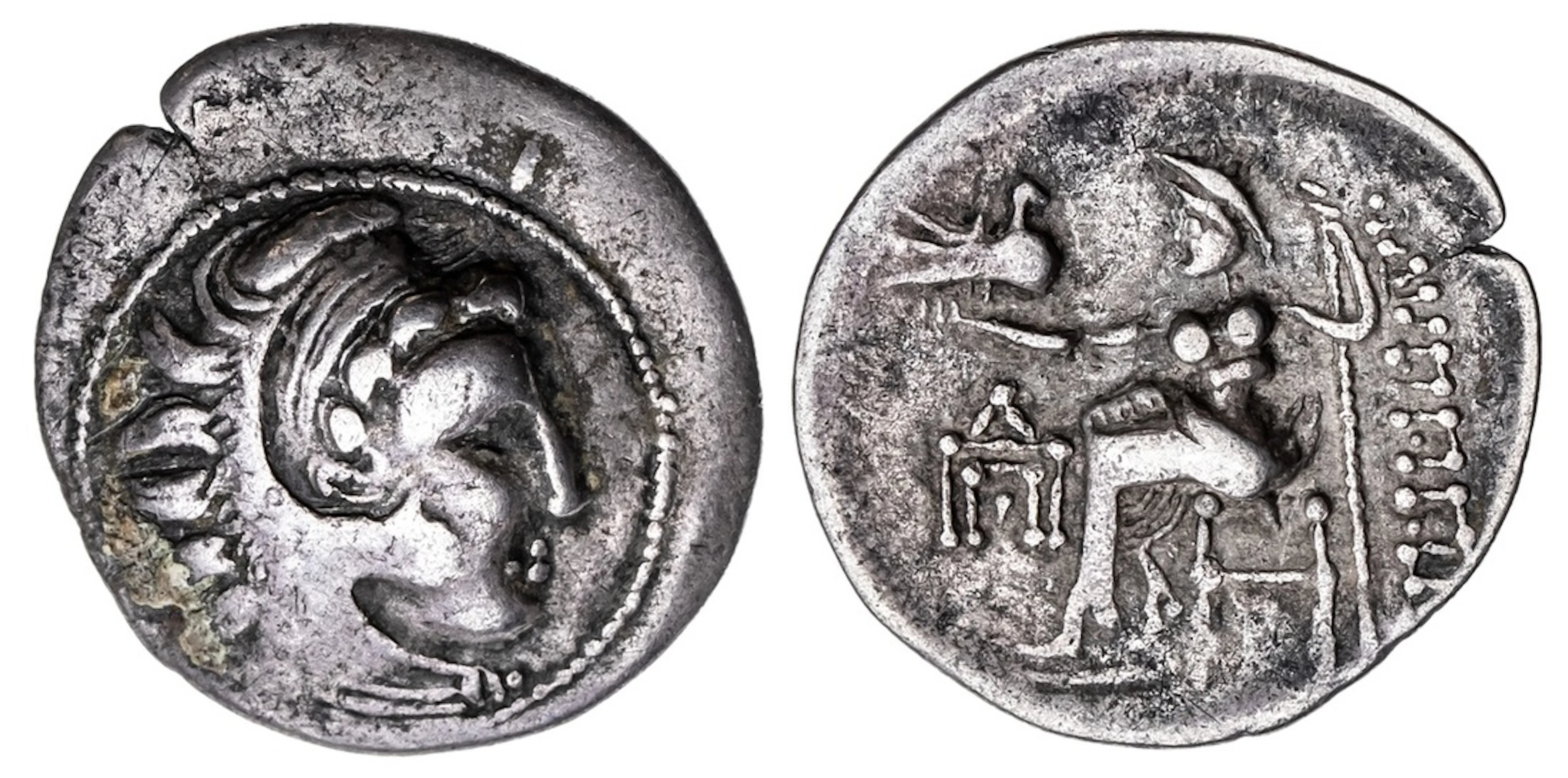 Celtic Imitations, after Philip III (323-317 BC), AR Drachm, head