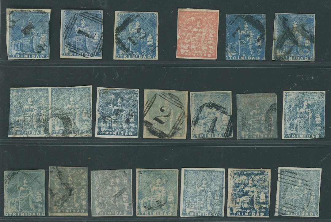 Trinidad 1852-60 Lithographed, a used group including first issue