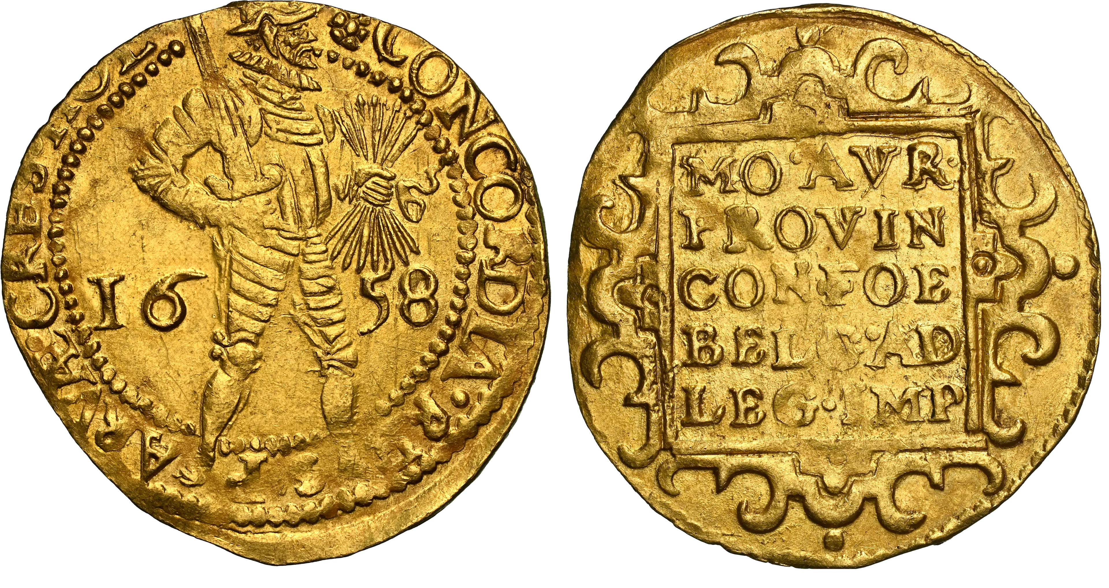NGC MS61 | *Top Pop* | Netherlands, Holland, 2 Ducat, 1658, Dordrecht