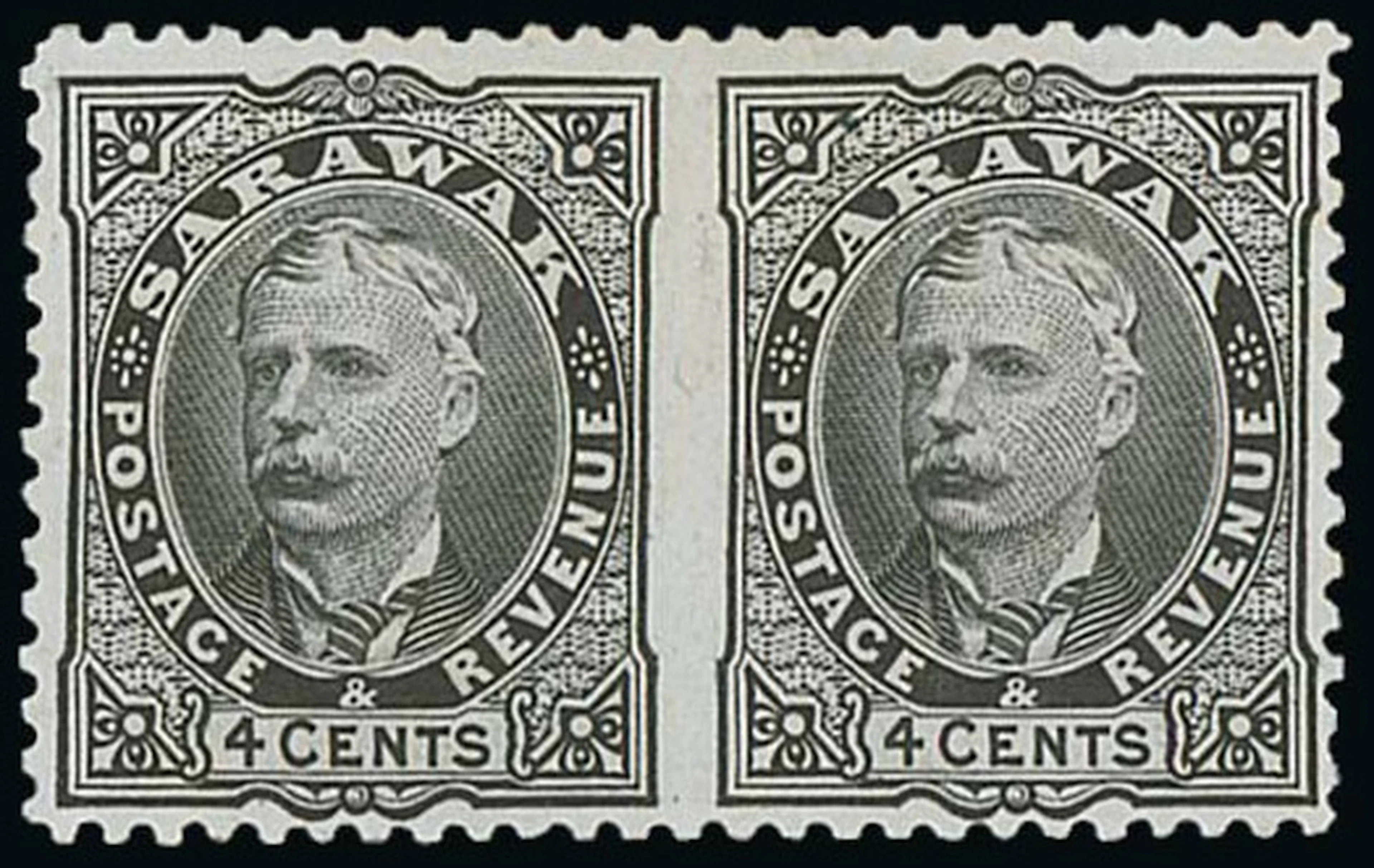 Sarawak 1895 Perkins Bacon Issue Issued Stamps 4c. black horizontal