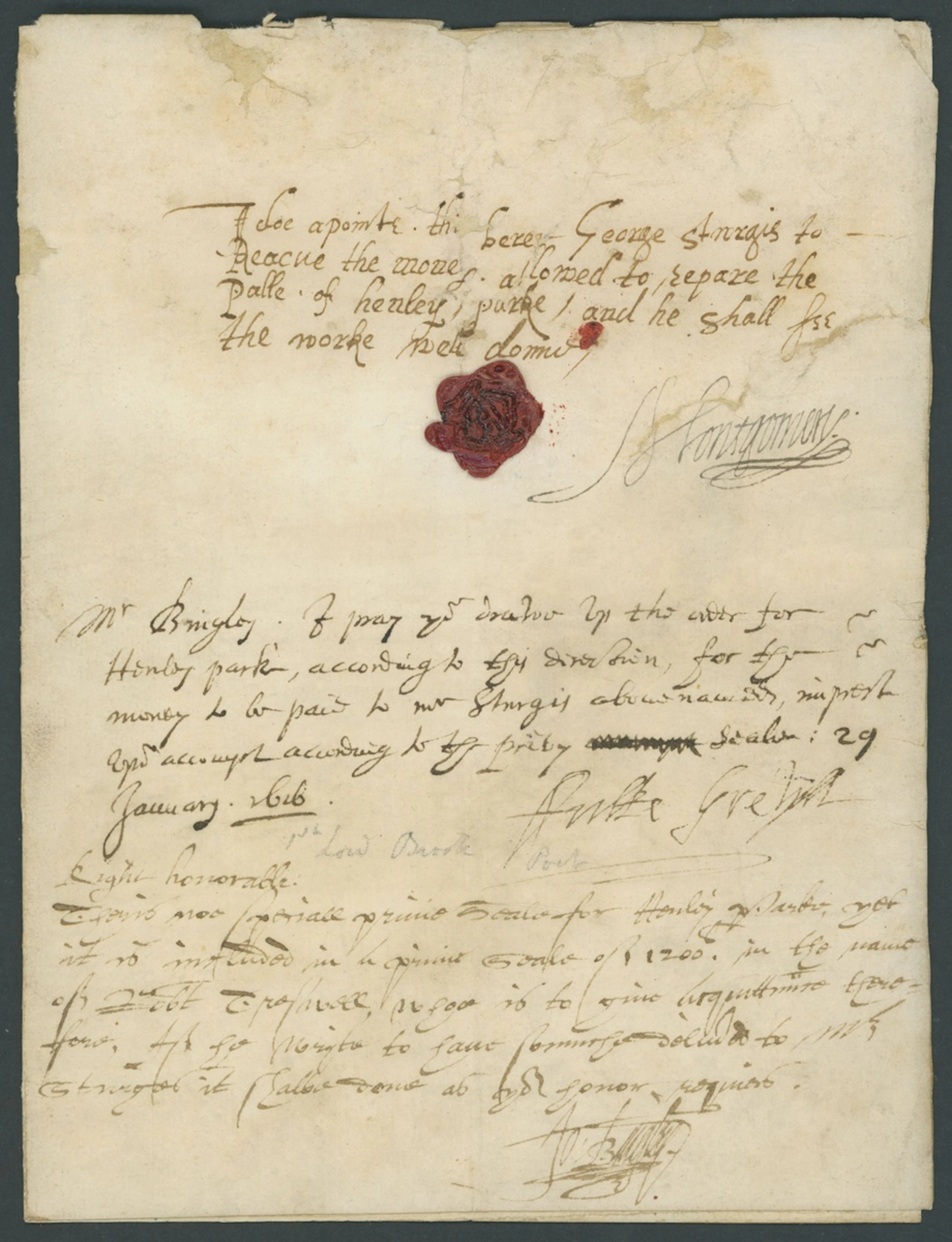 1616-58, an interesting group (7) of Parliamentary orders, warrants