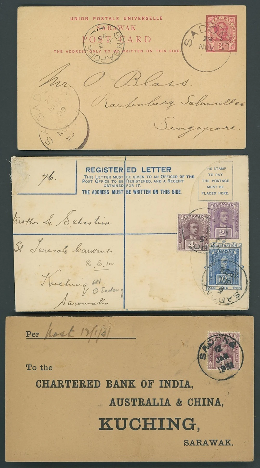 Sarawak Covers and Cancellations 1899 (29 Nov.) 3c. stationery card