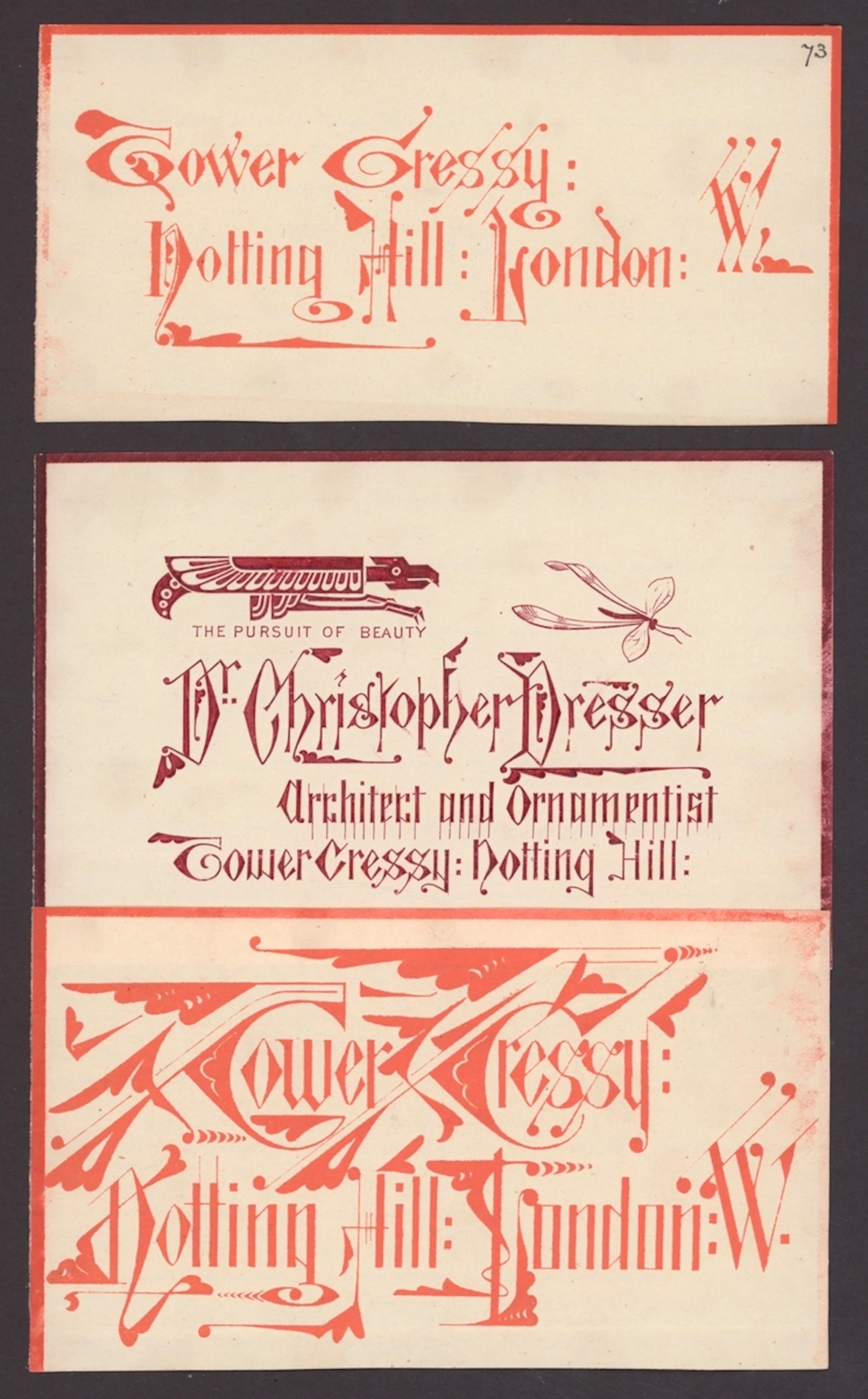 Great Britain Dr Christopher Dresser (1834-1904) c1880 Three designs