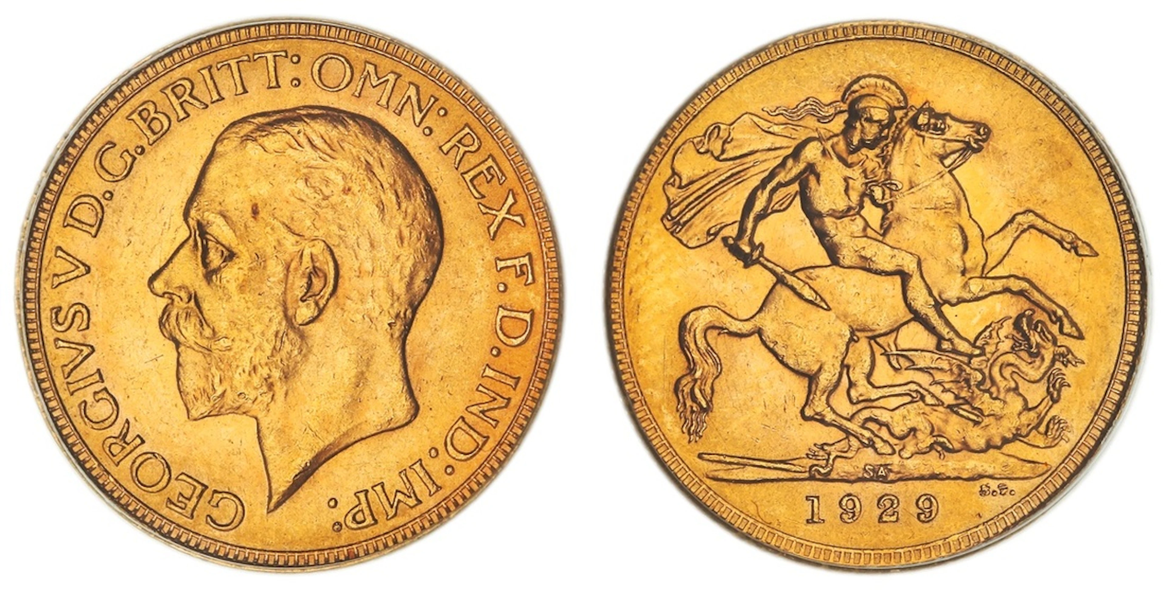 PCGS MS63 | South Africa, George V (1910-1936), Sovereign, 1929-SA