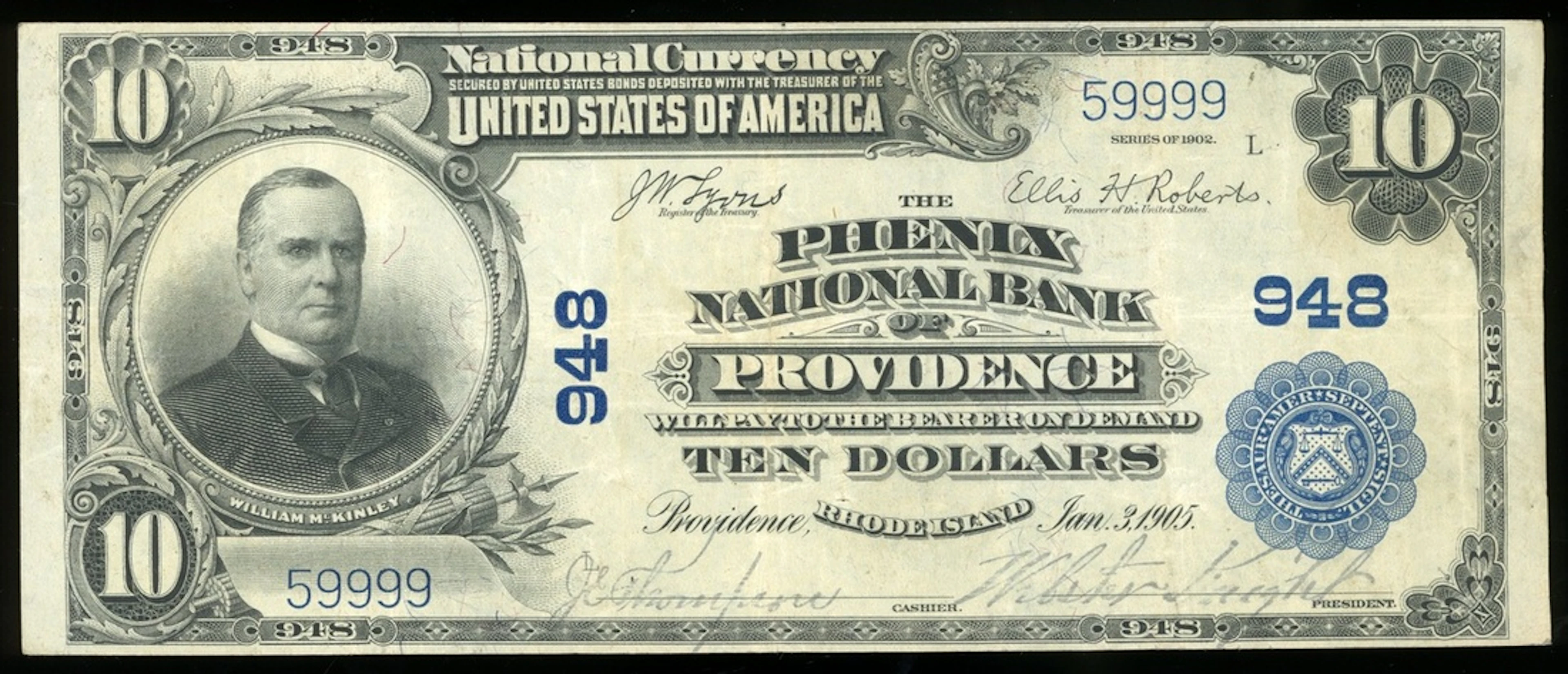 United States, Phoenix National Bank, $10, 1905, Charter number 948