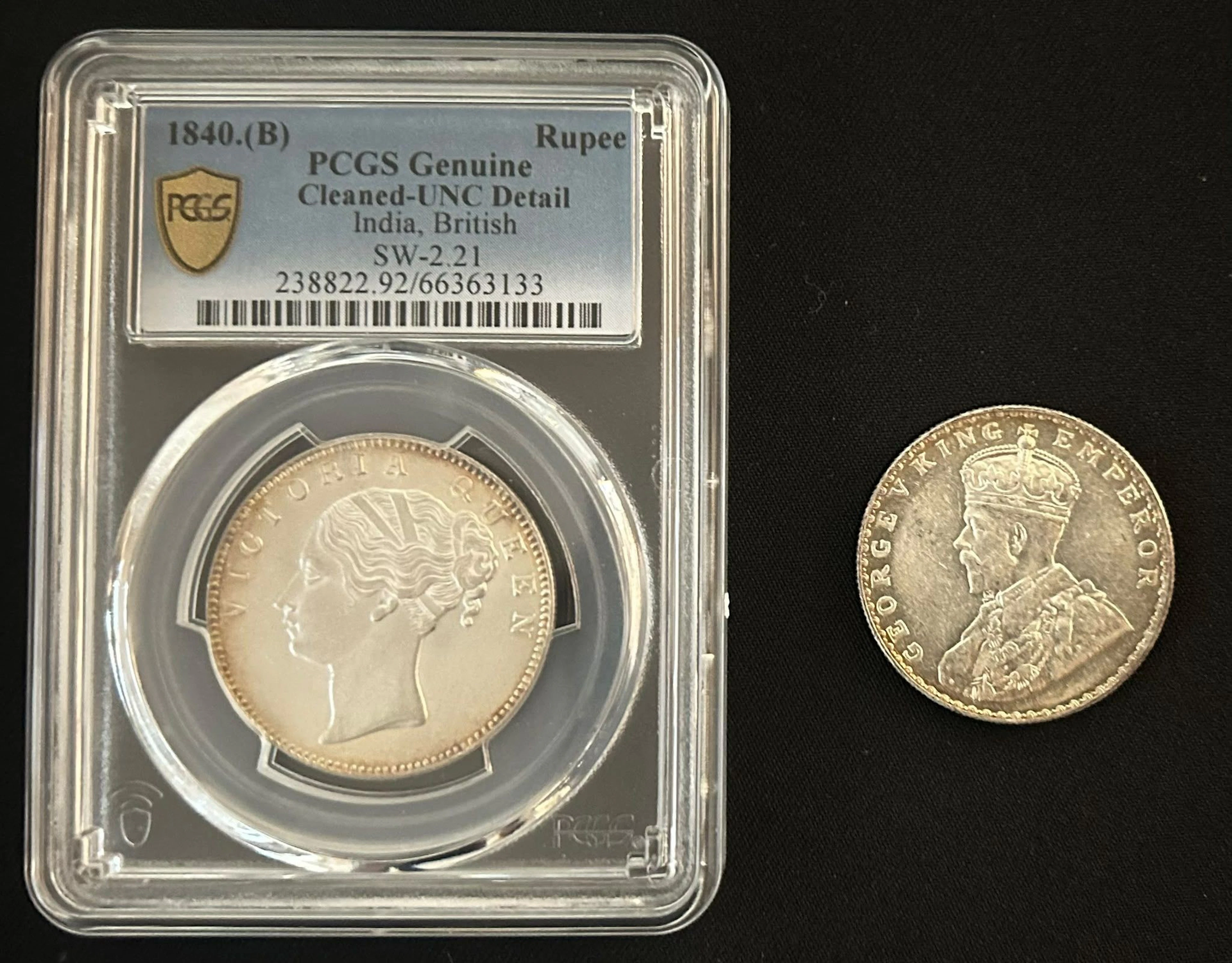 British India, silver rupee (2), including 1840.B and 1912B