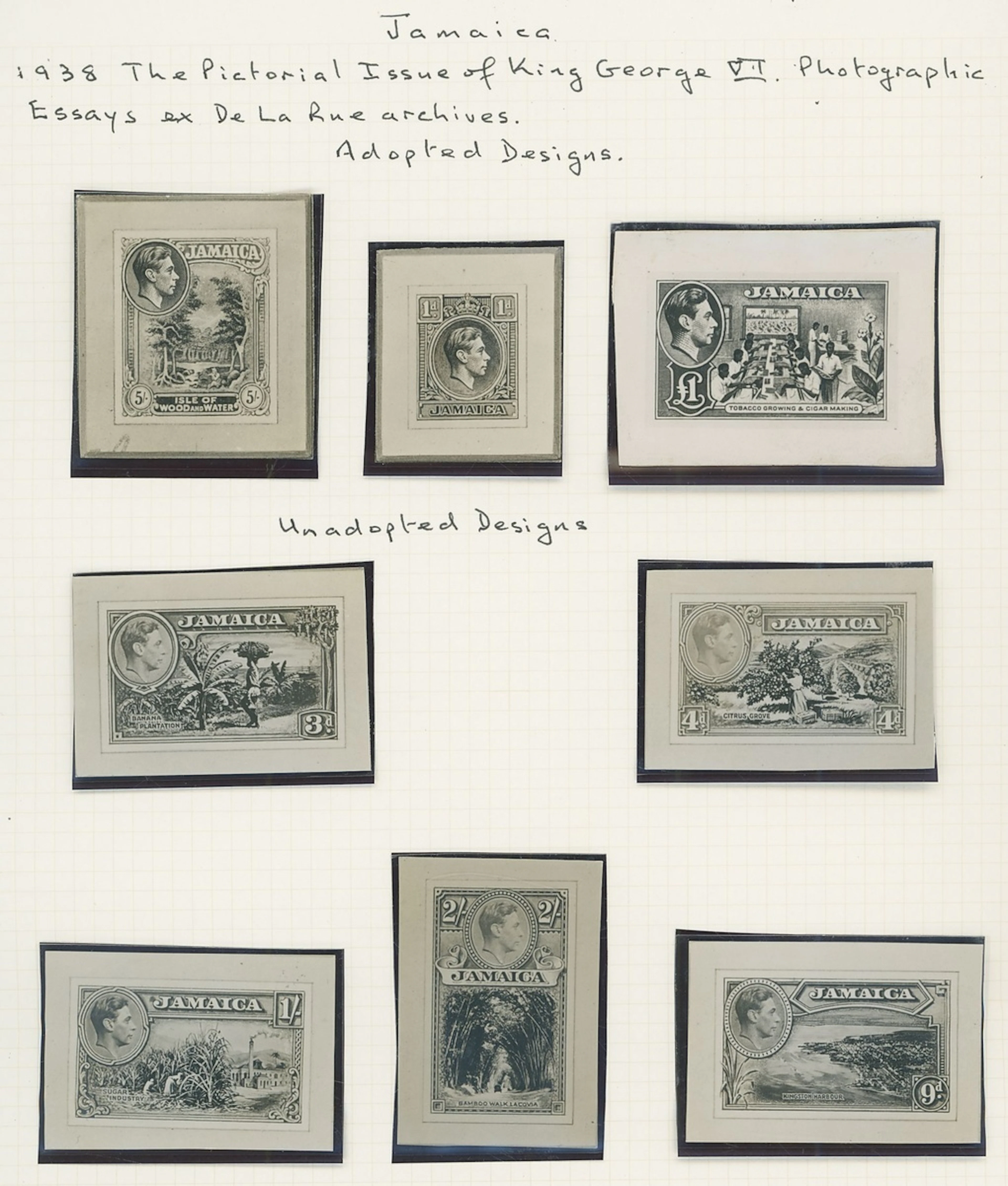 Jamaica 1938-52 King George VI photographic essays: 1d., 3d., 4d.