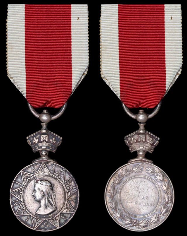 The Abyssinia Medal awarded to Private G. Law, 33rd Regiment, a veteran