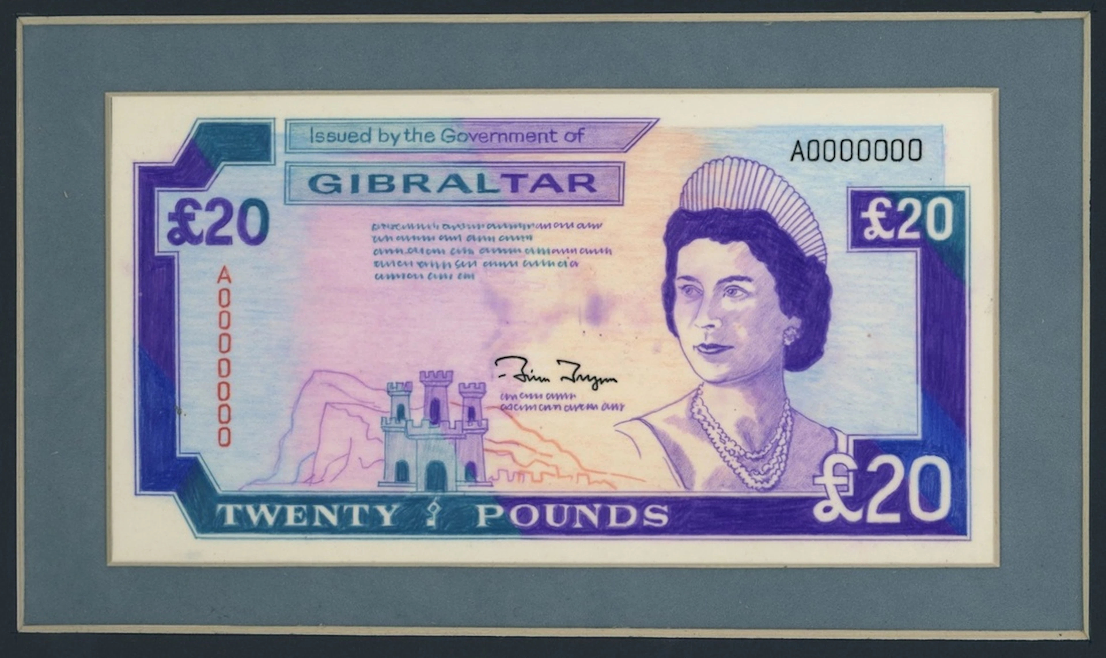 Government of Gibraltar, [front & back essay] hand-executed essays