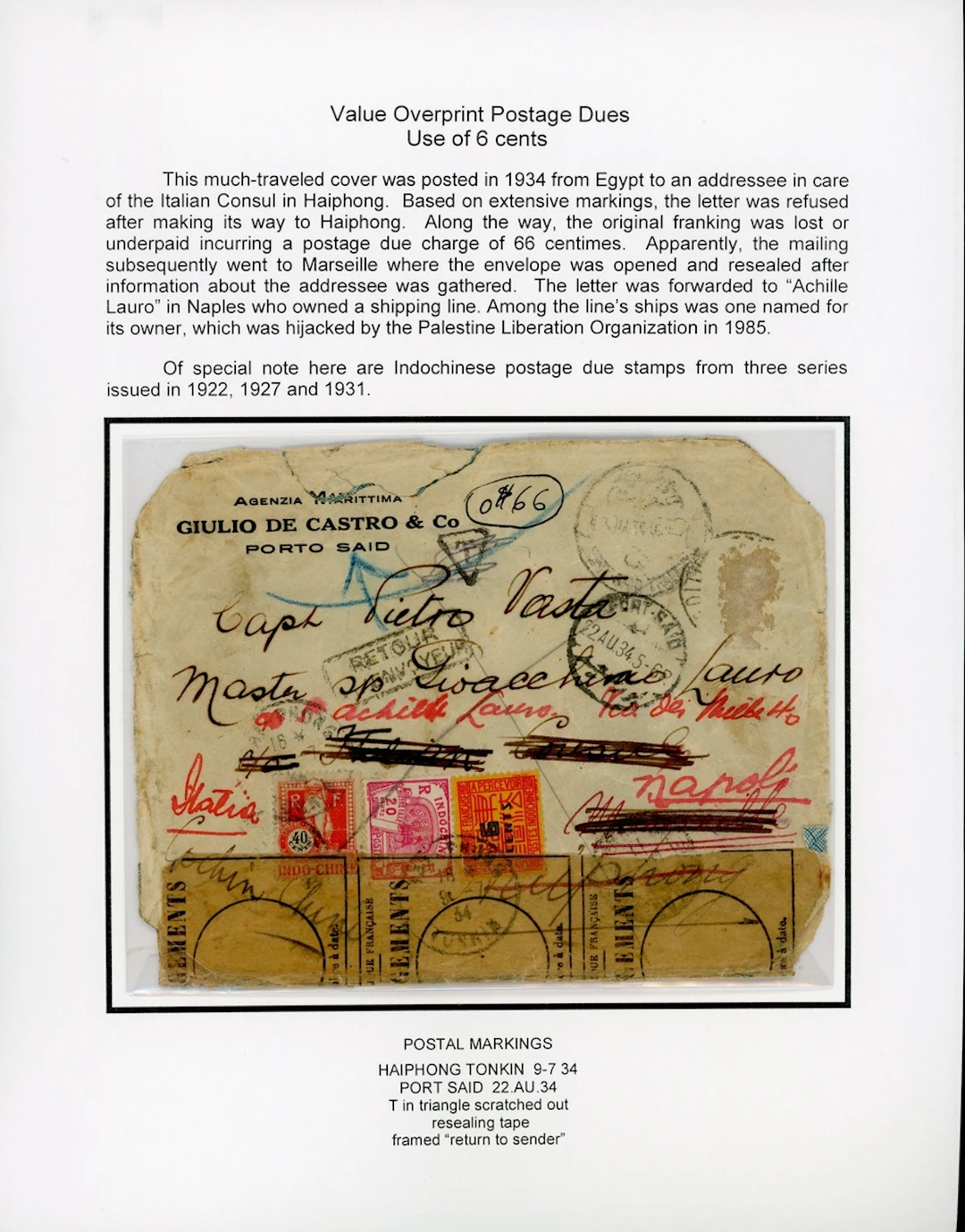 Indo-China French Indo-Chinese Post Office 1931 Postage Due issue