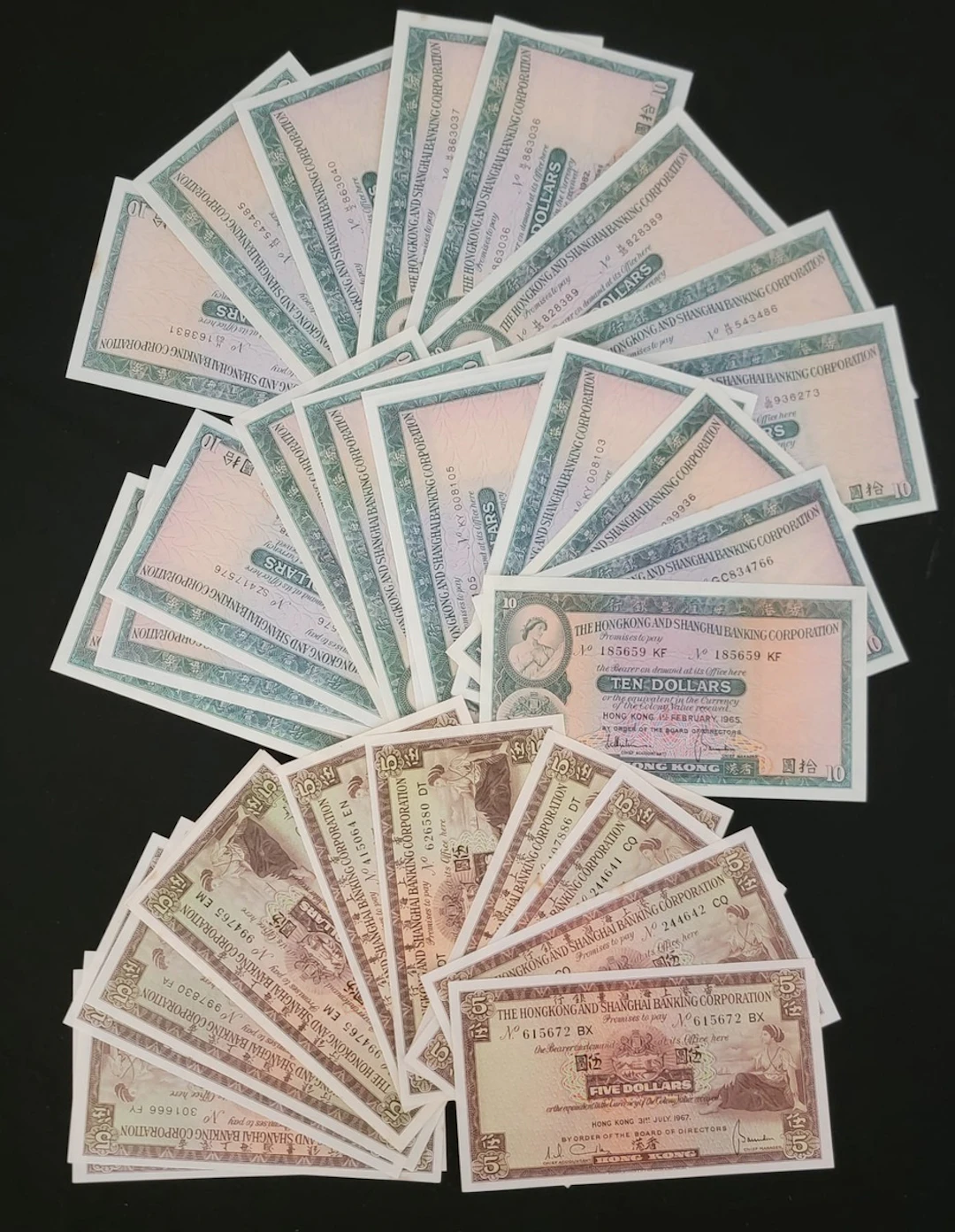 HongKong & Shanghai Banking Corporation, a group of $5 (12) and $10