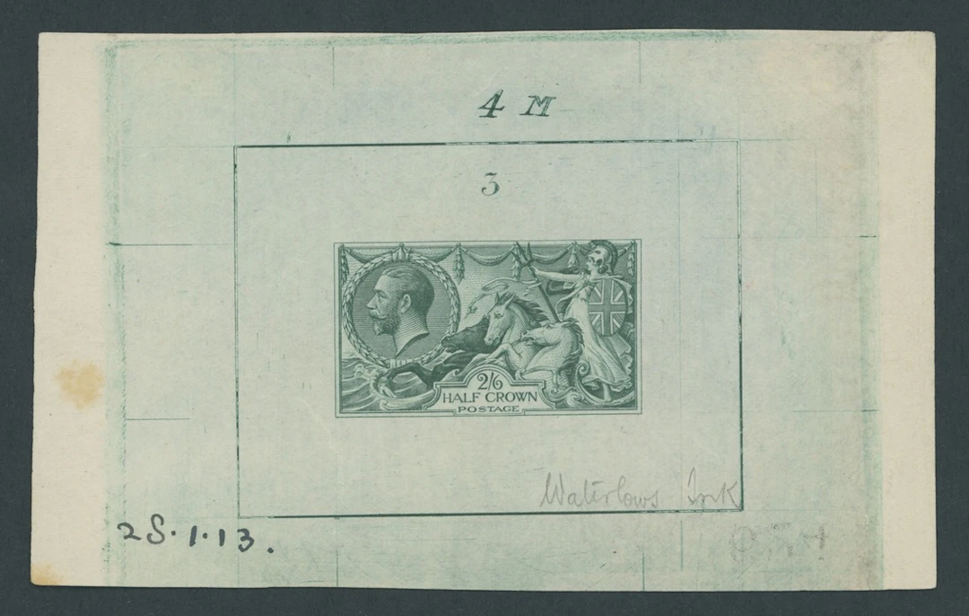 Great Britain King George V 1913 Waterlow 2/6d. Master die proof (State
