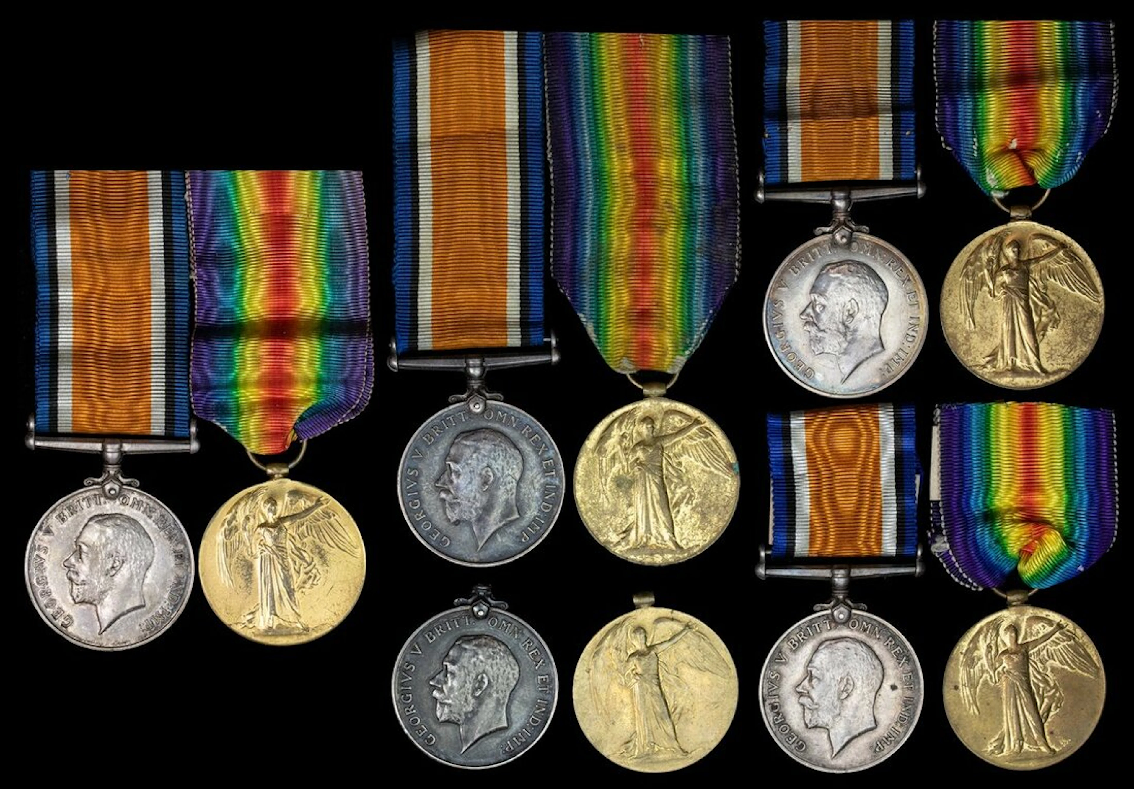 An assortment of British War and Victory Pairs British War and Victory