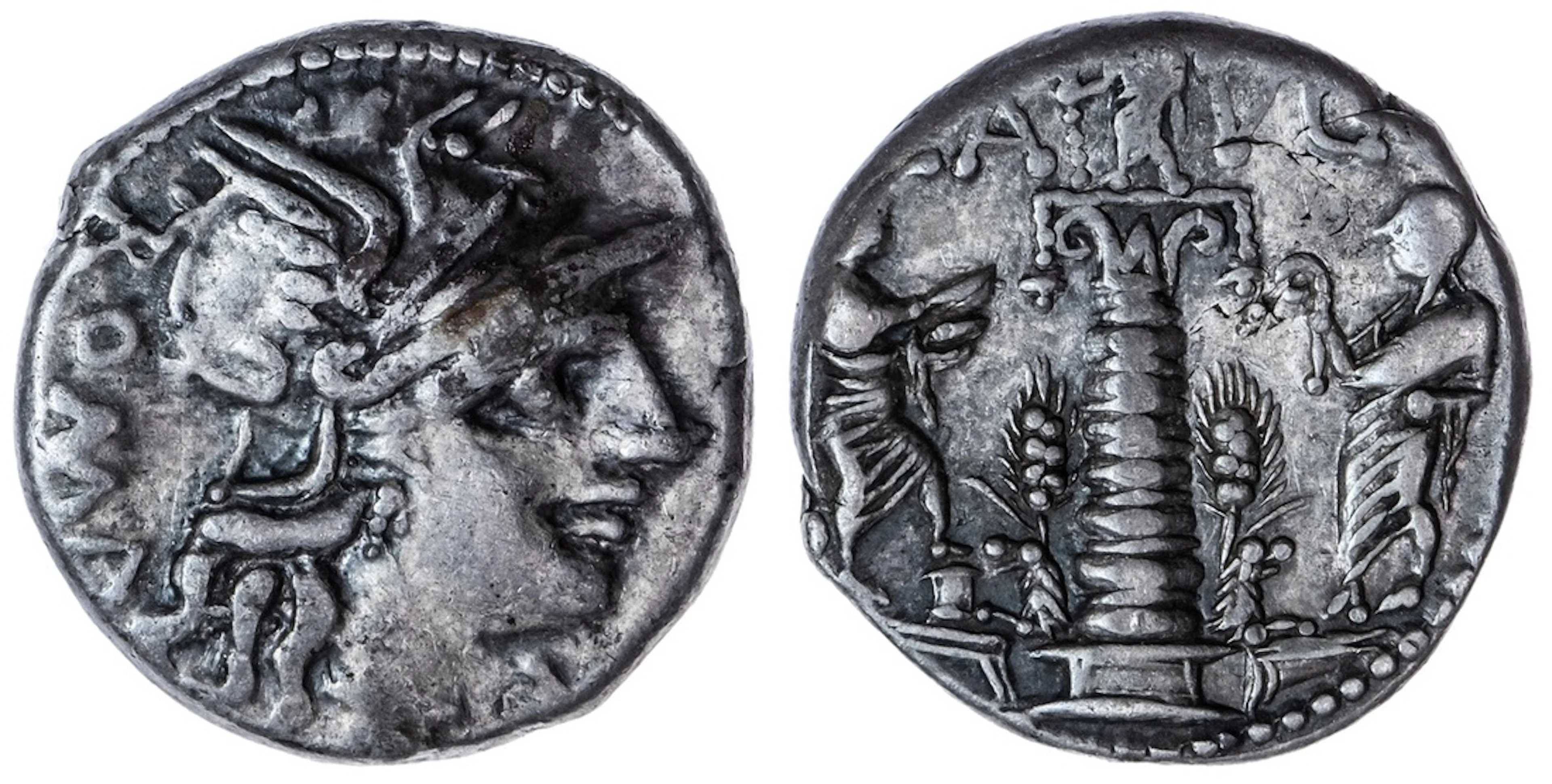 Roman Republic, Minucius Augurinus, AR Denarius, struck 135 BC, ROMA