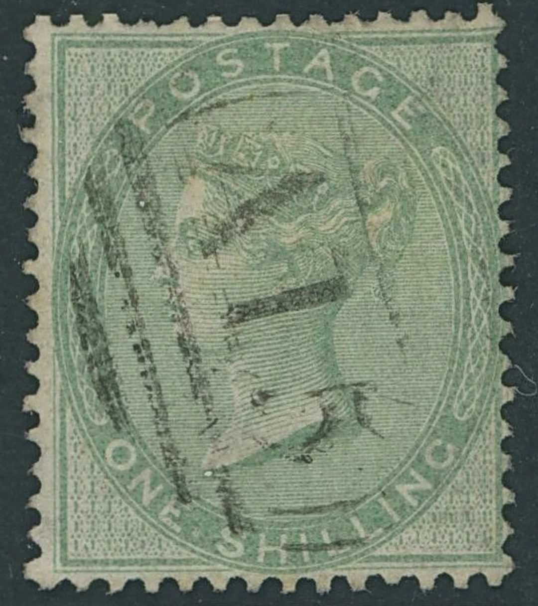 Grenada Great Britain used in Grenada 1856 1/- green, clearly cancelled