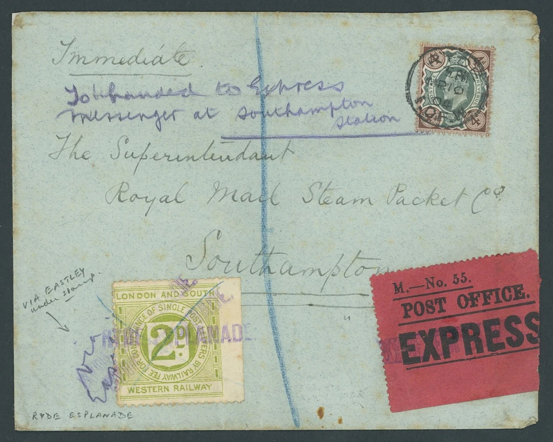 Great Britain Postal History Express Mail 1904 (10 March) envelope