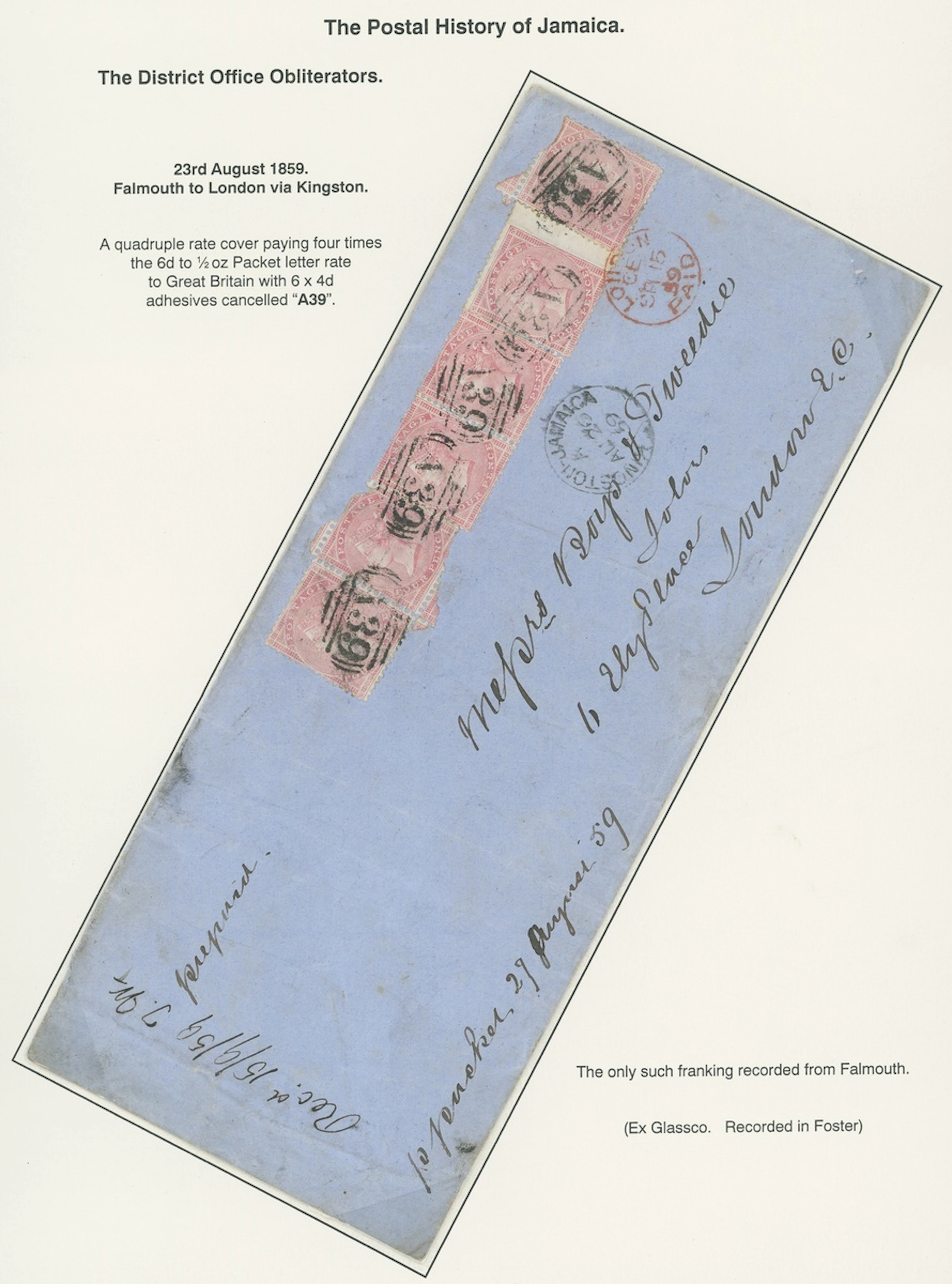 Jamaica Great Britain used in Jamaica Imperial Issues used at Post