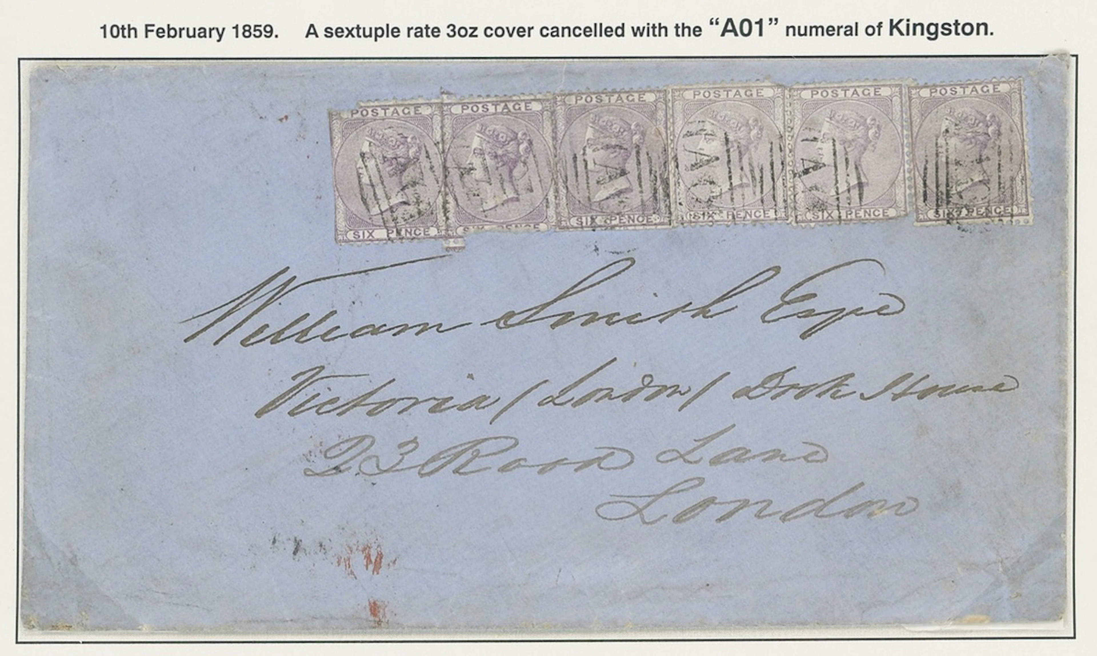 Jamaica Great Britain used in Jamaica Overseas Packet Letter, May