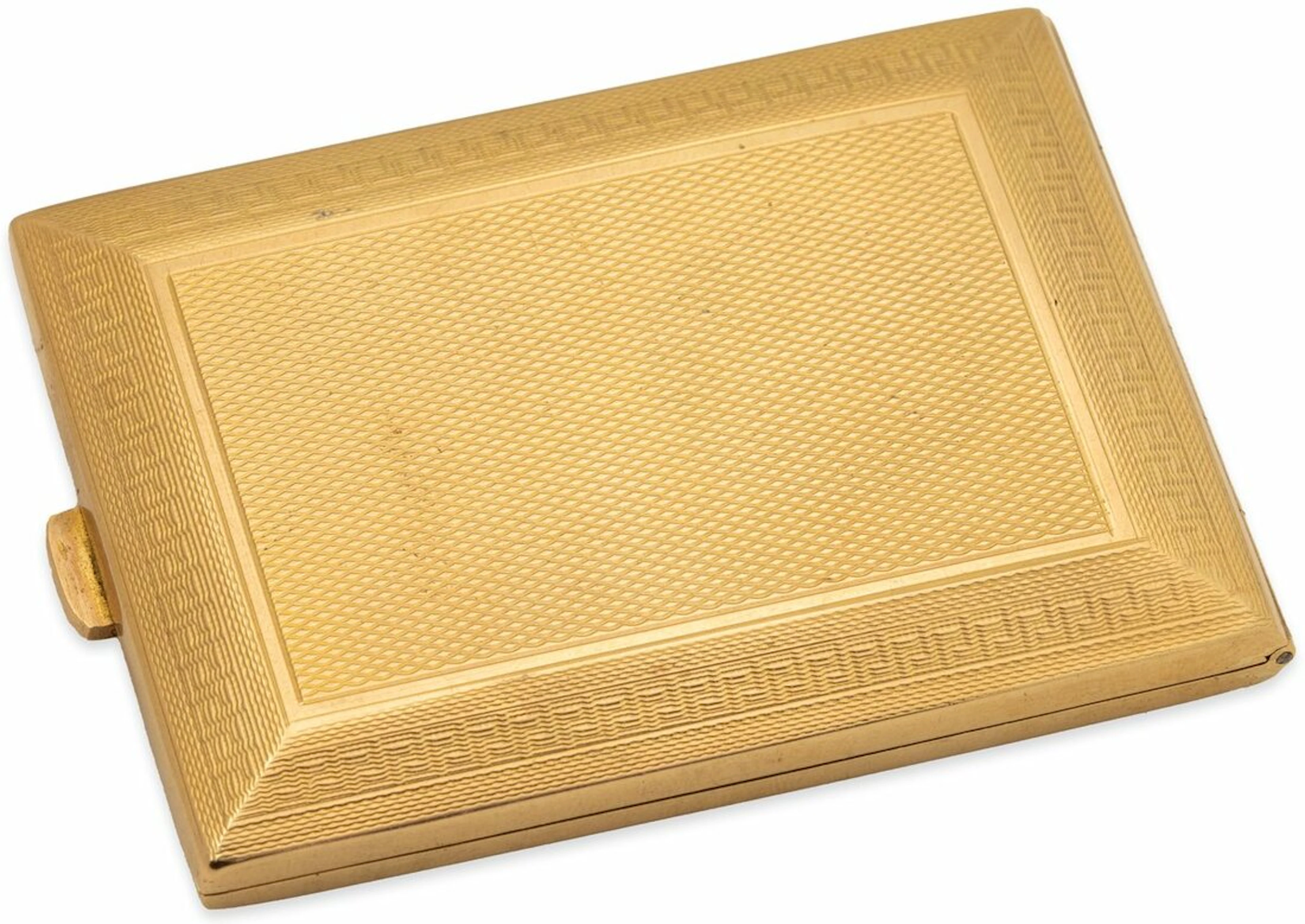 WILLIAM NEAL & SON LTD., AN EARLY 20TH CENTURY GOLD MATCH BOOK CASE