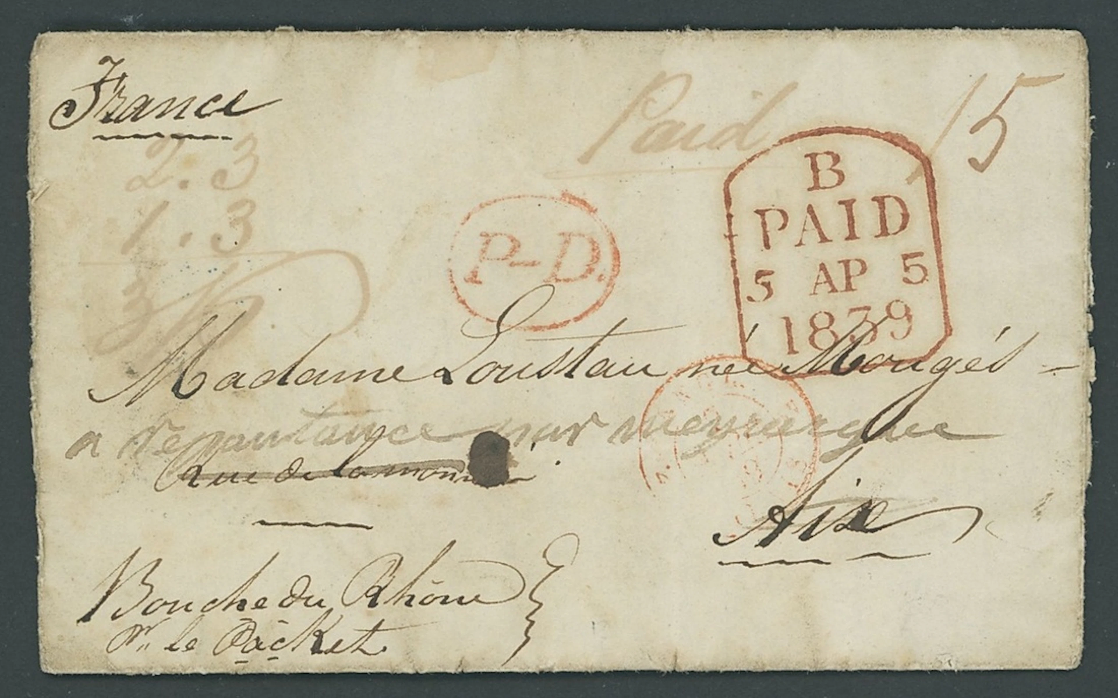 St. Lucia Early Letters and Handstamps 1839 (17 Feb.) entire letter