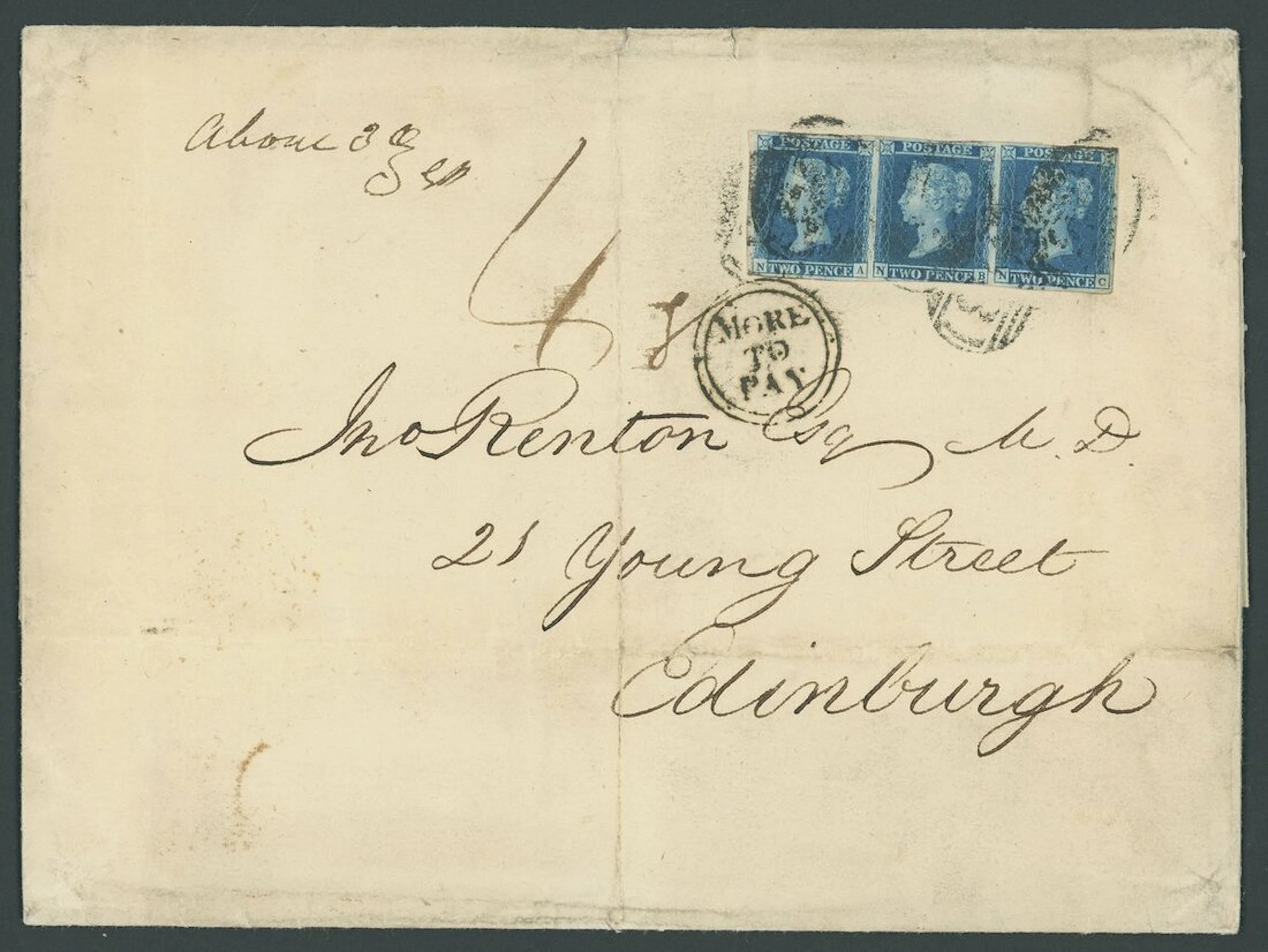 Great Britain Underpaid Mail 1828-70, a group of underpaid covers