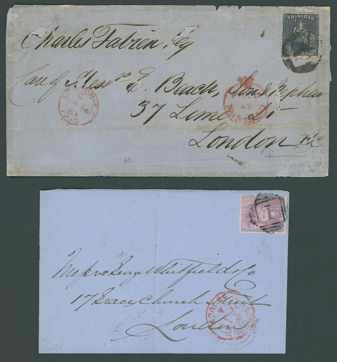 Trinidad Covers and Cancellations 1869 (8 June) entire (no top flap)