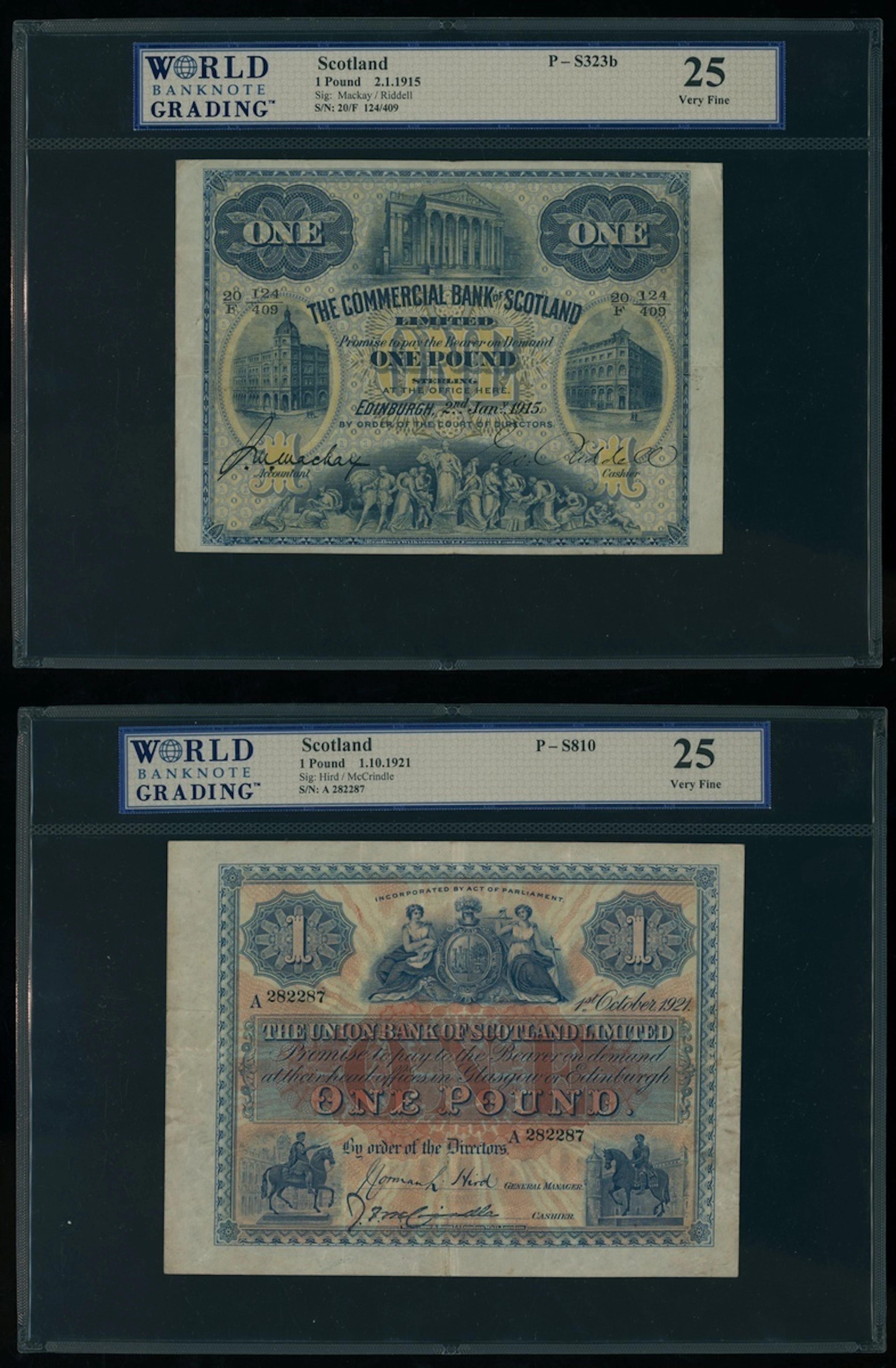 Scotland Banknotes, a pair of £1, including Commercial Bank of Scotland