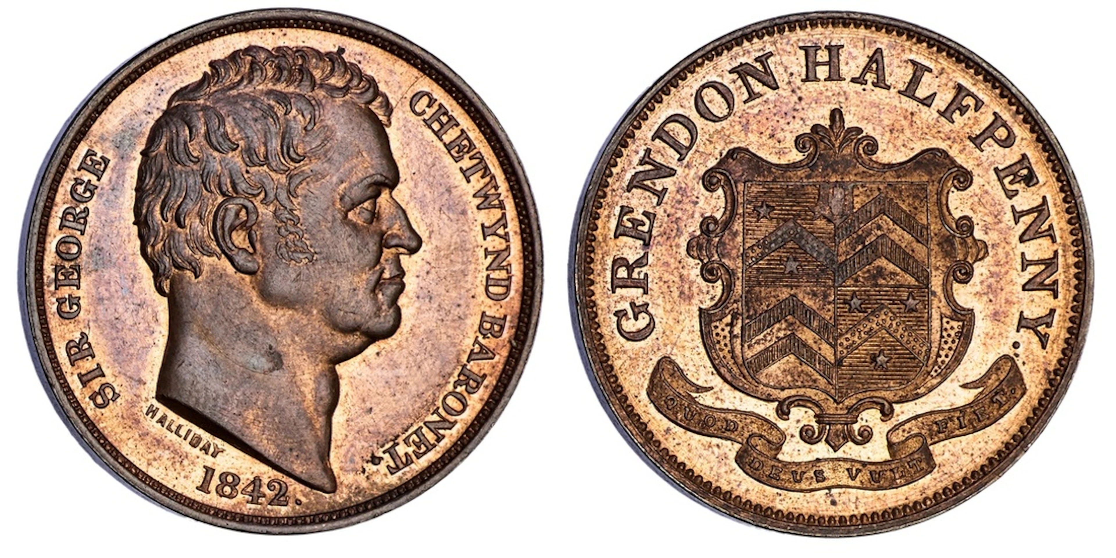 PCGS MS64 RB | WARWICKSHIRE, Atherstone, Grendon, Sir George Chetwynd