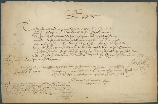 England Forced Loans 1590s A group of three Elizabethan forced loans