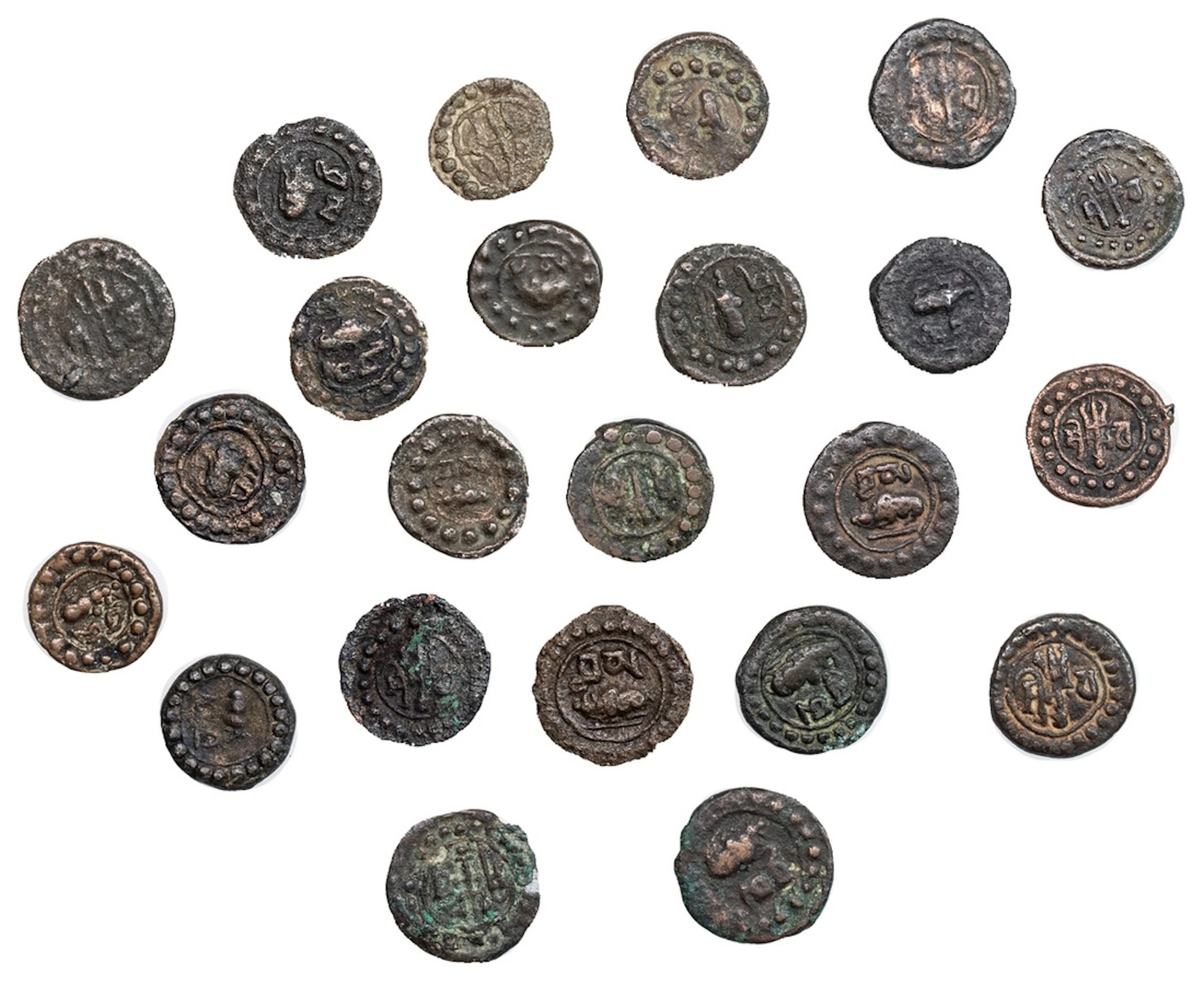 Nepal, Lichhavi Period, Anonymous, Pana (23), copper alloy (c. 680-690)