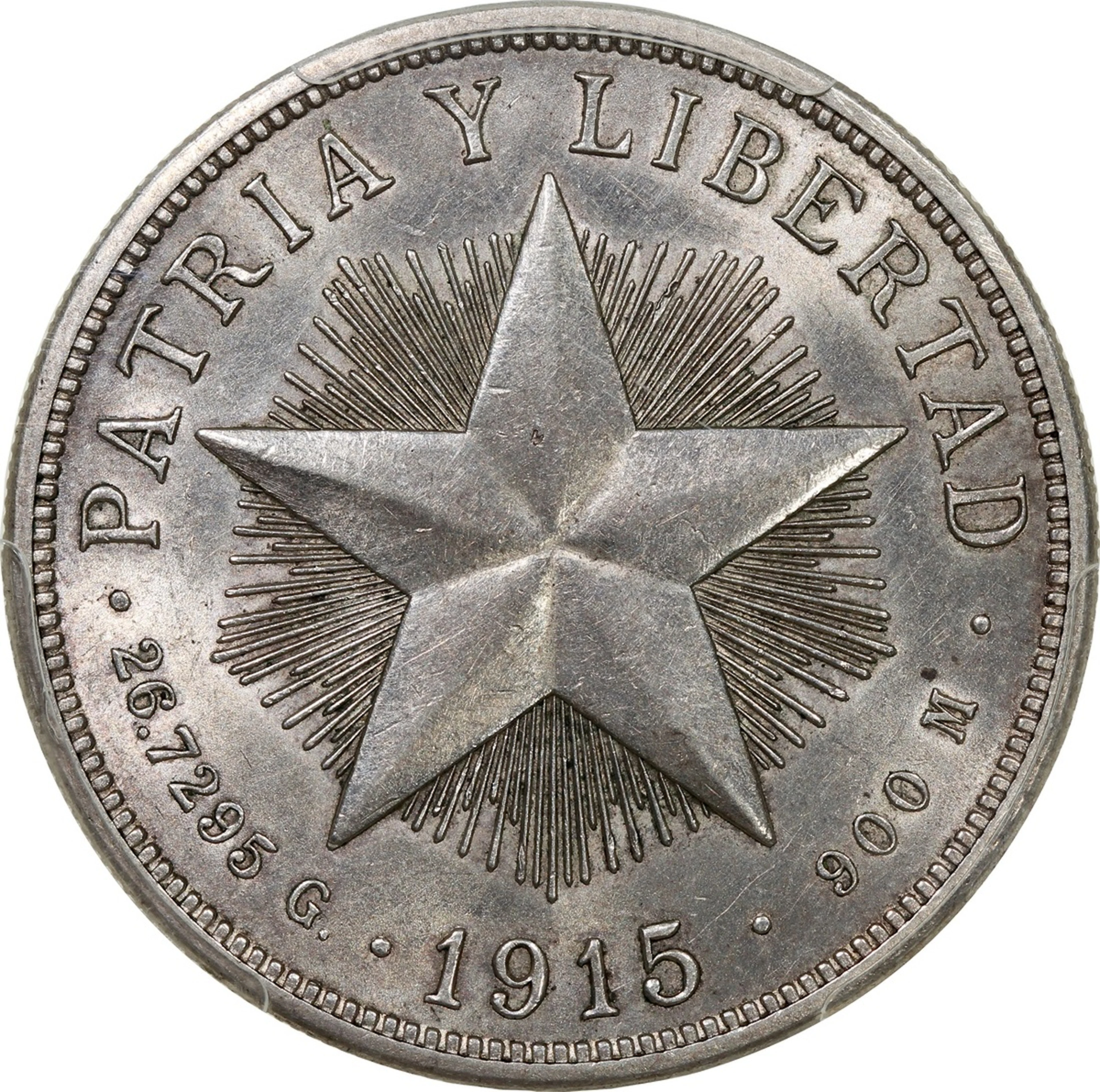 Cuba, [PCGS AU Detail] silver peso, 1915, high relief