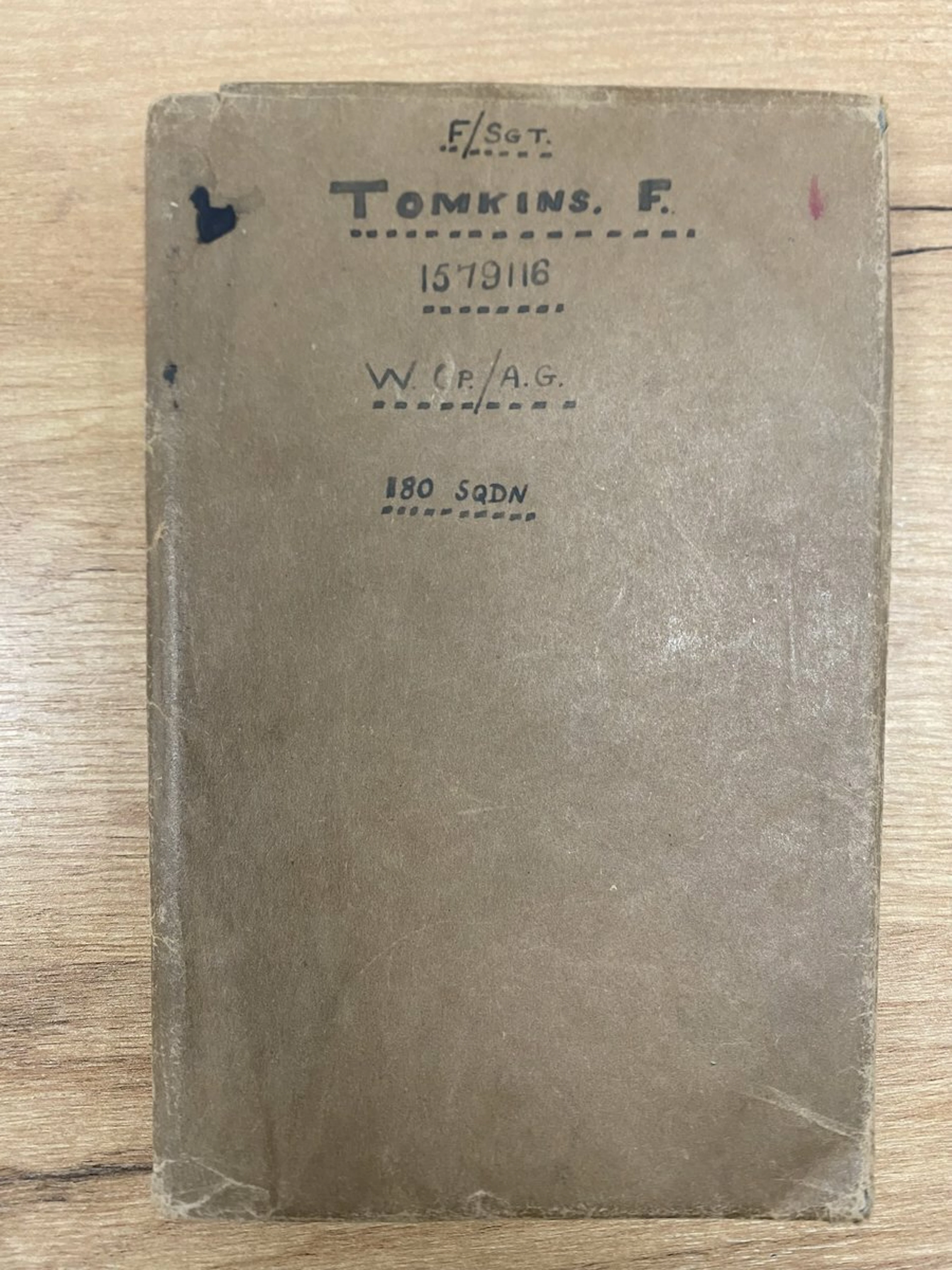 A rare and exciting Log Book and archive to Flight Sergeant F. Tomkins
