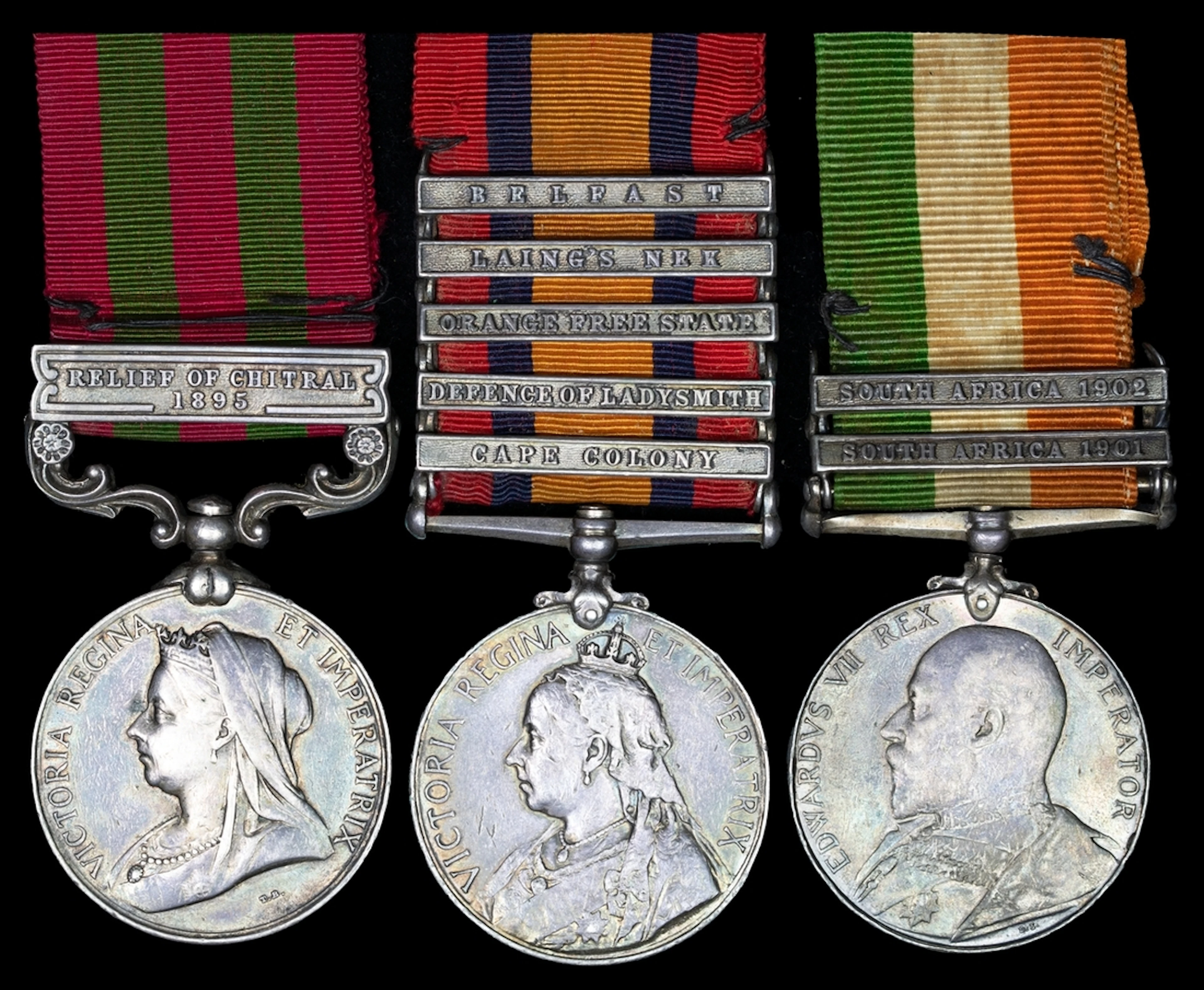 The campaign group of three awarded to Private F. G. Hutchings, King's
