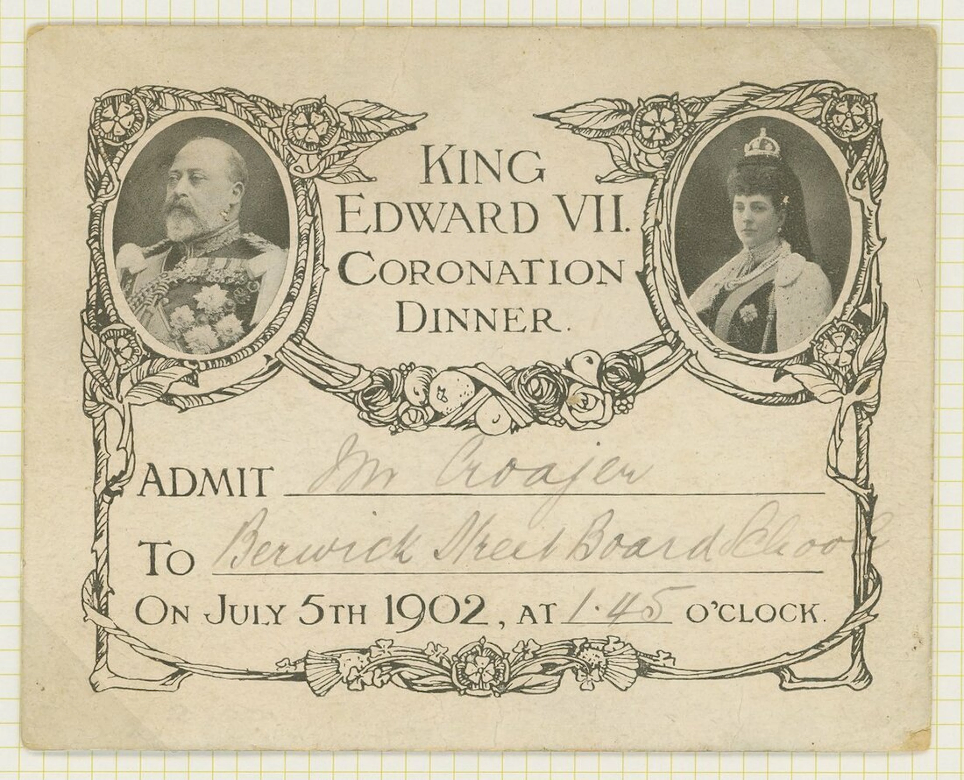 Great Britain King Edward VII A small group with and invitation card