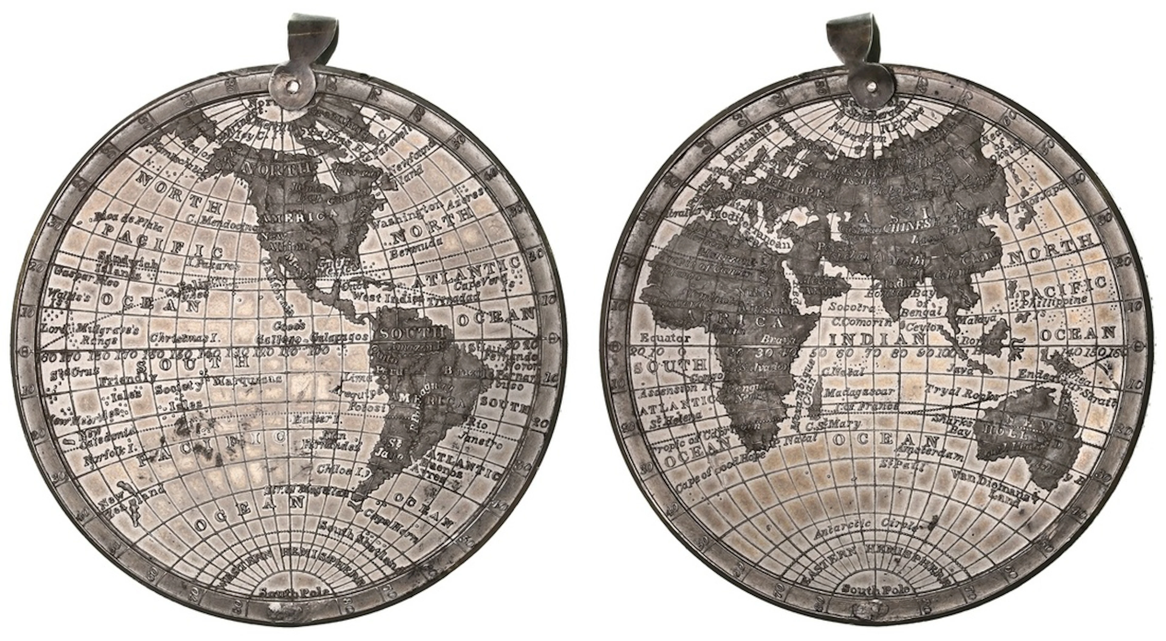 Map of the World, WM Medal, c. 1820, by Thomas Halliday and Edward
