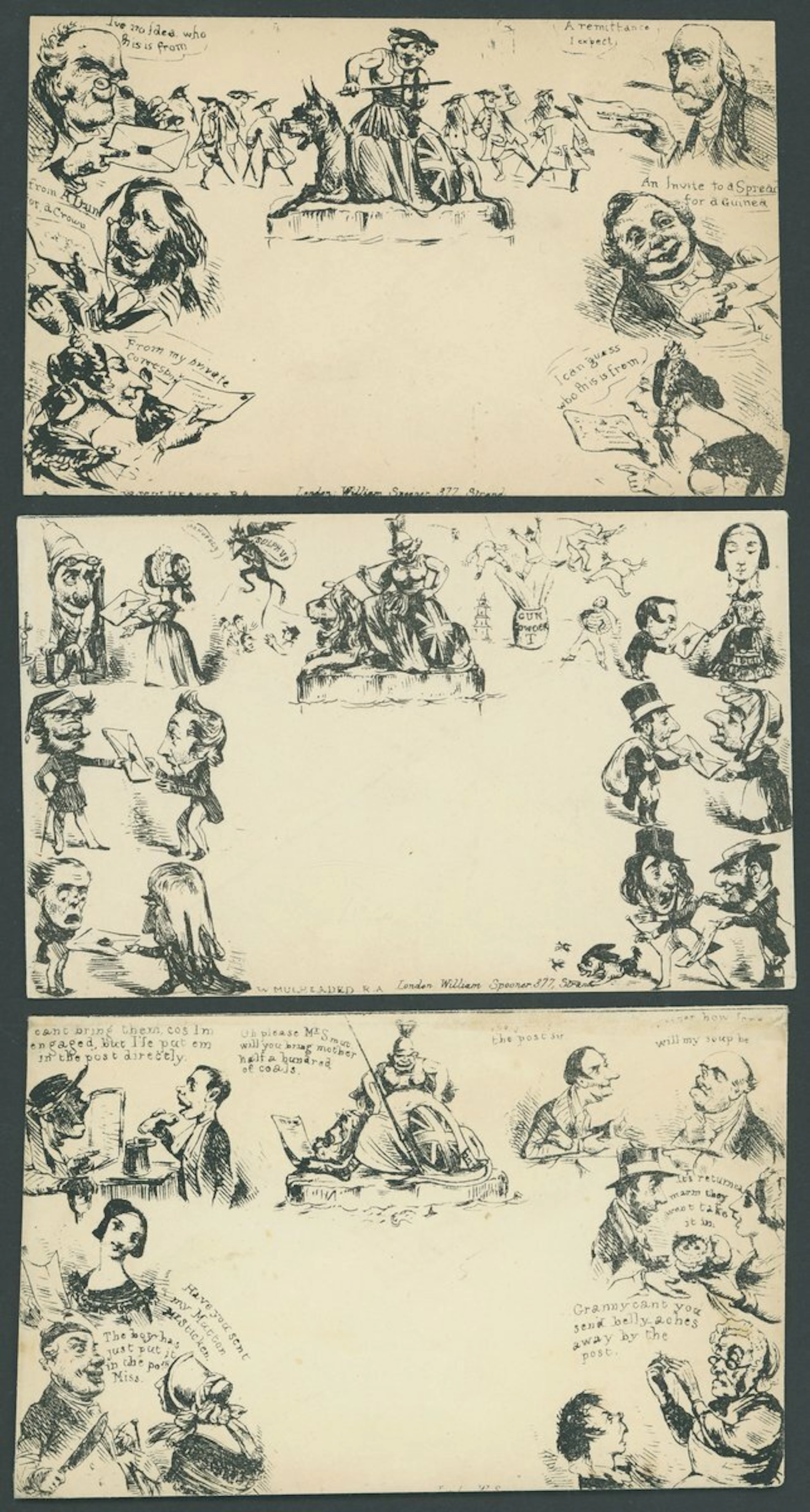 Great Britain 1840 Mulready Caricatures William Spooner A selection of unused