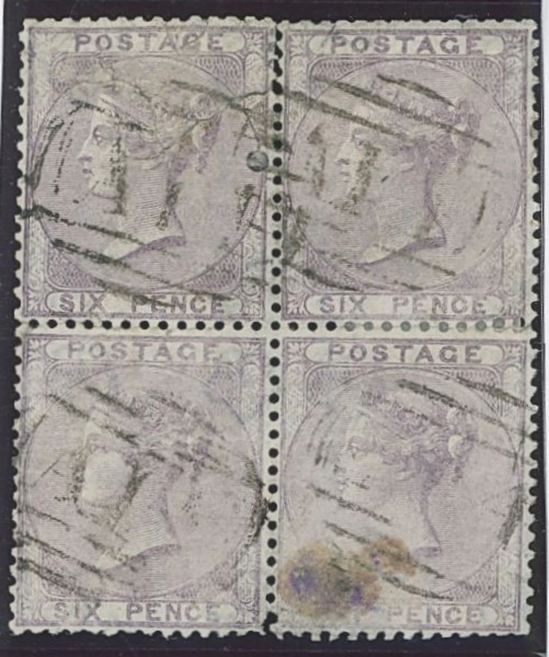 Tobago Great Britain used in Tobago 6d. lilac block of four, each