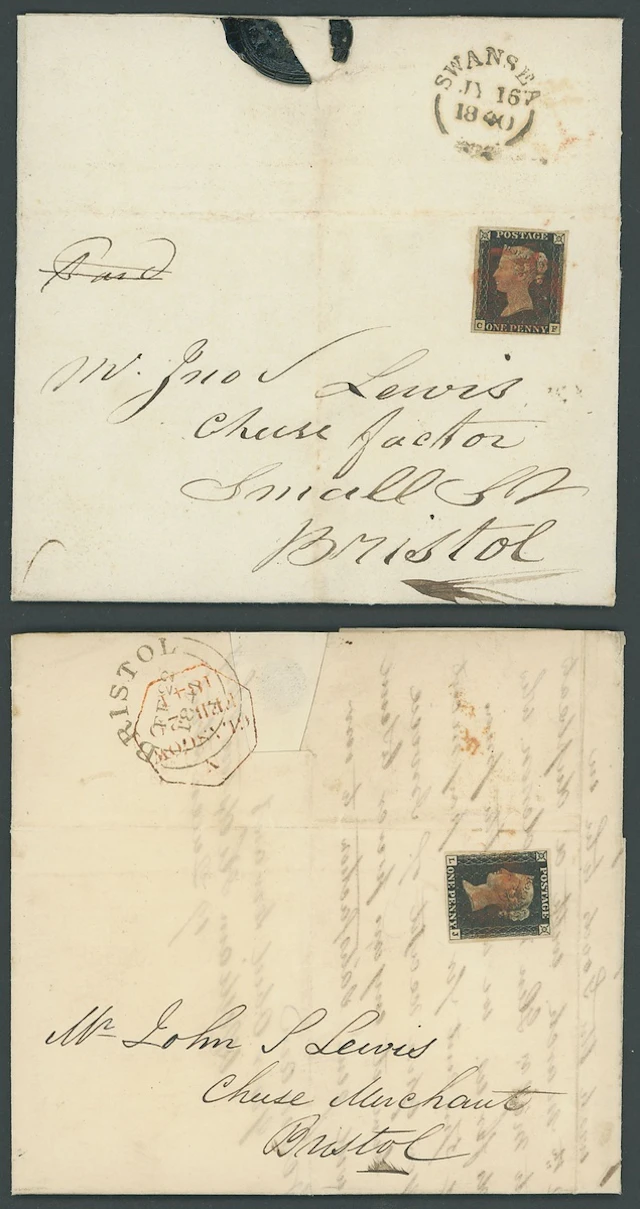 Great Britain 1840 One Penny Black Plate 2 CF, margins all round;
