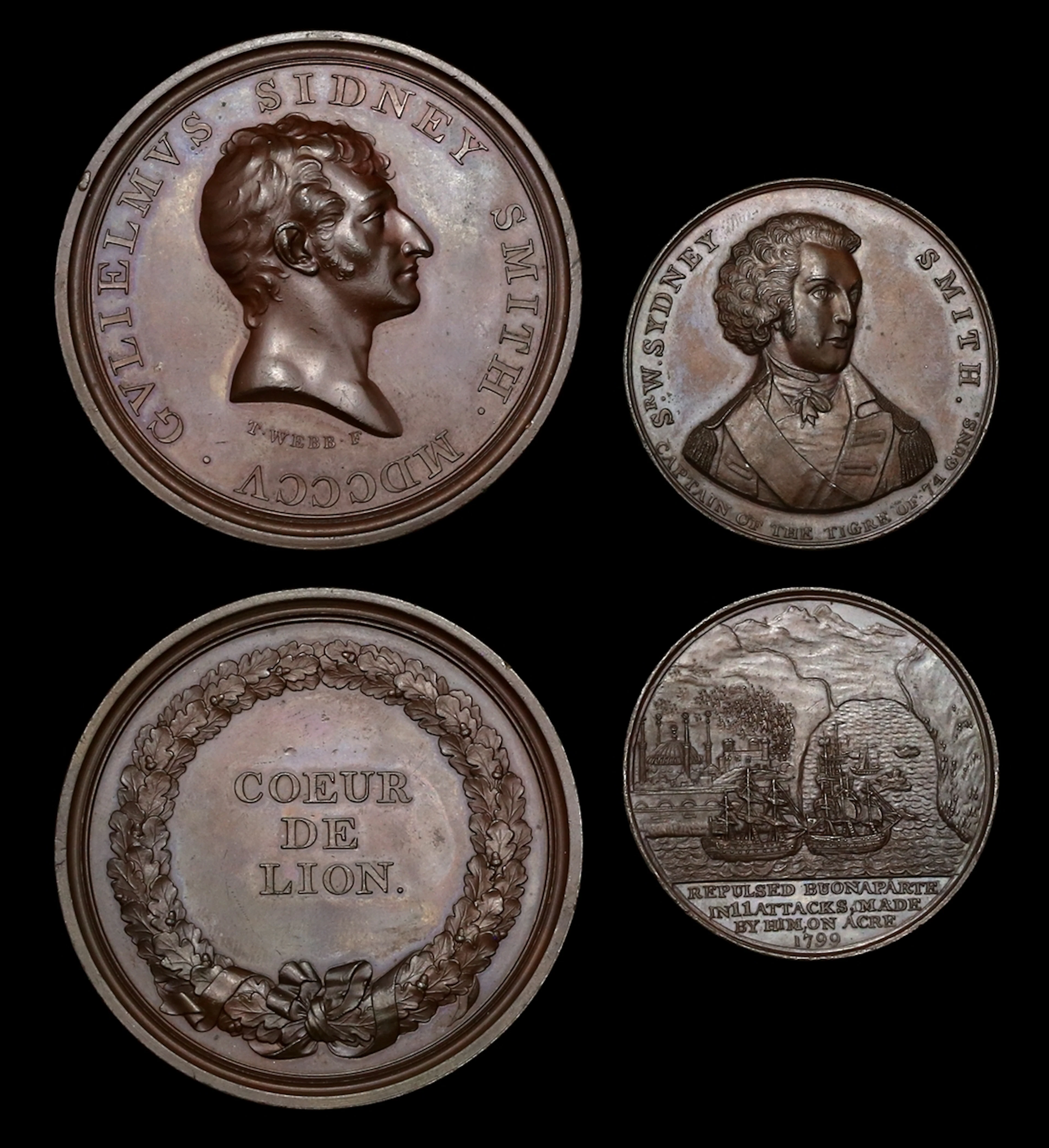 Siege of Acre 1799, obverse bust of Captain Sir Sydney Smith facing