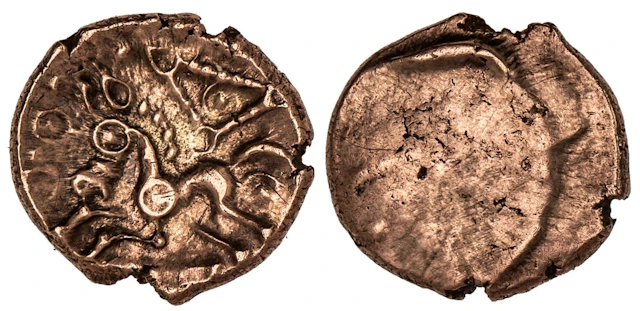 Cantiaci, AV Quarter-Stater, 'Corded Triangle' Type, slight circular