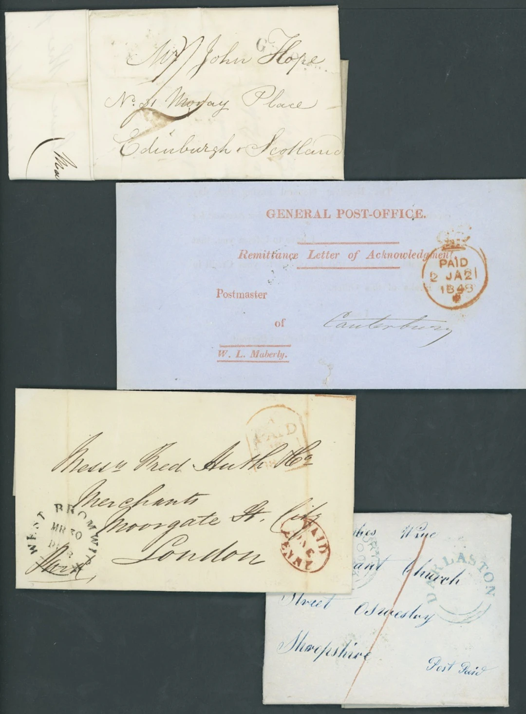 Great Britain Postal History 1843-71, a range of entires/entire letters