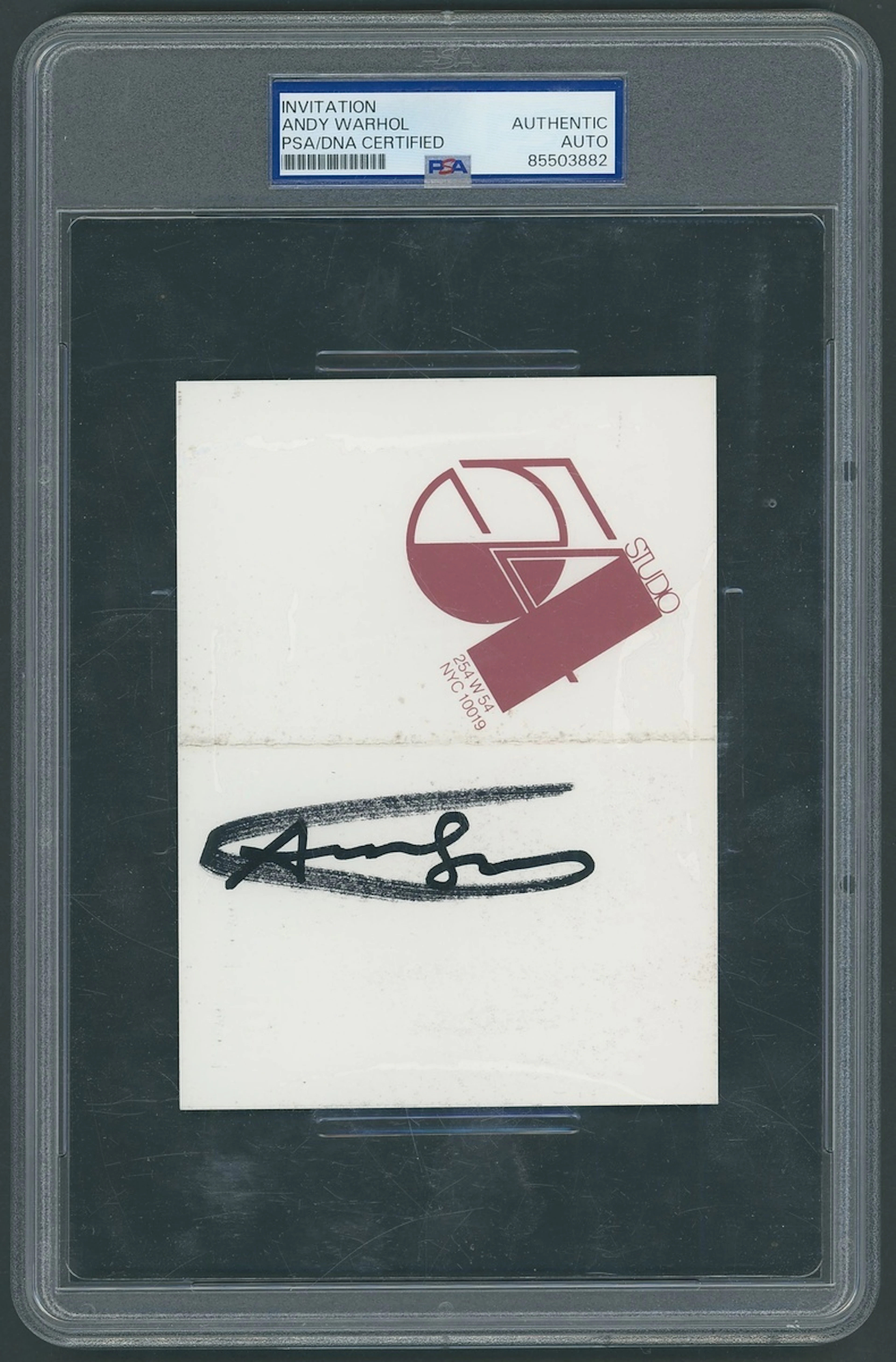 USA Andy Warhol (1928-1987) Printed invitation card for a "welcome