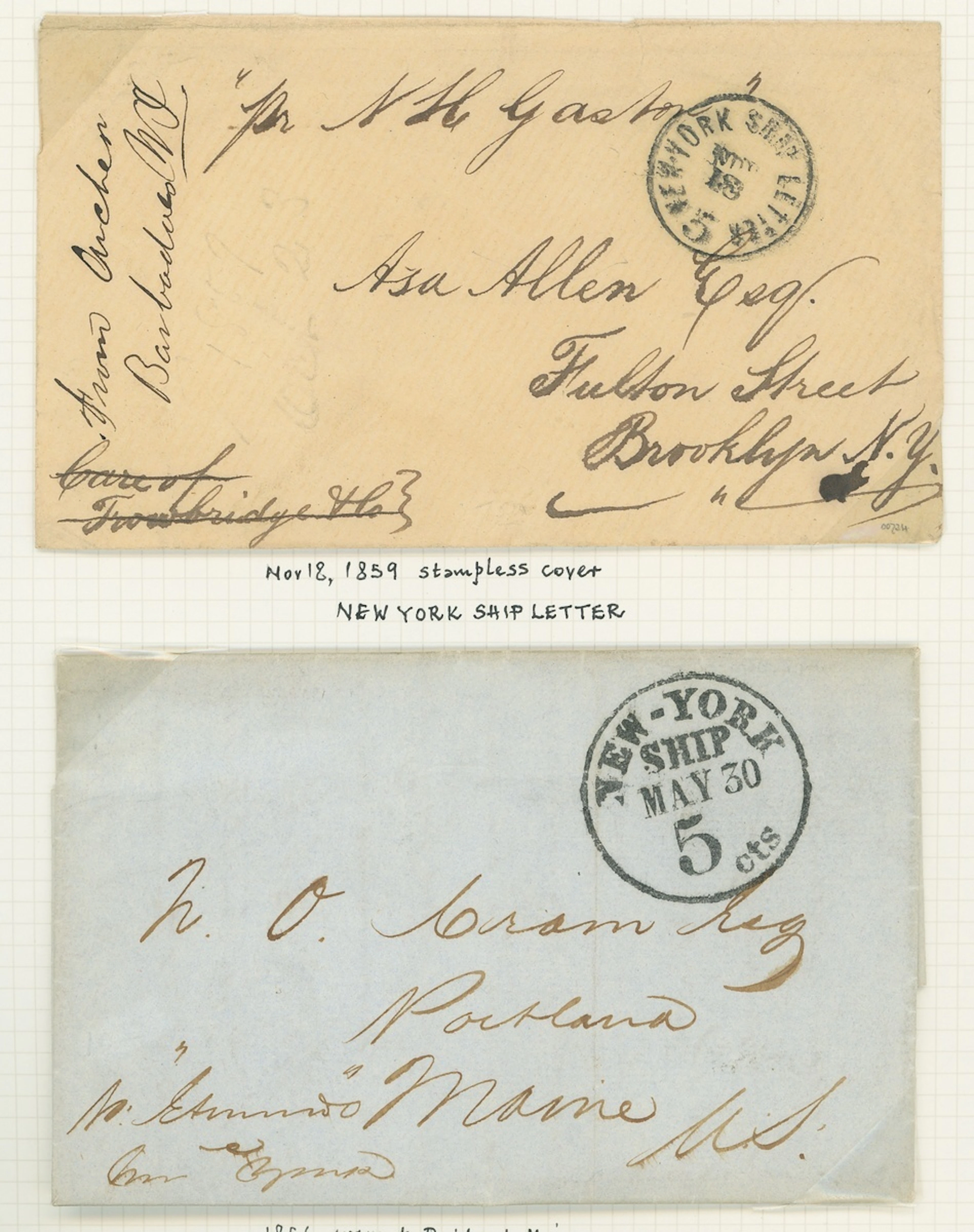 Postal History Ranges 1804 (3 Mar.) entire letter to Massachusetts