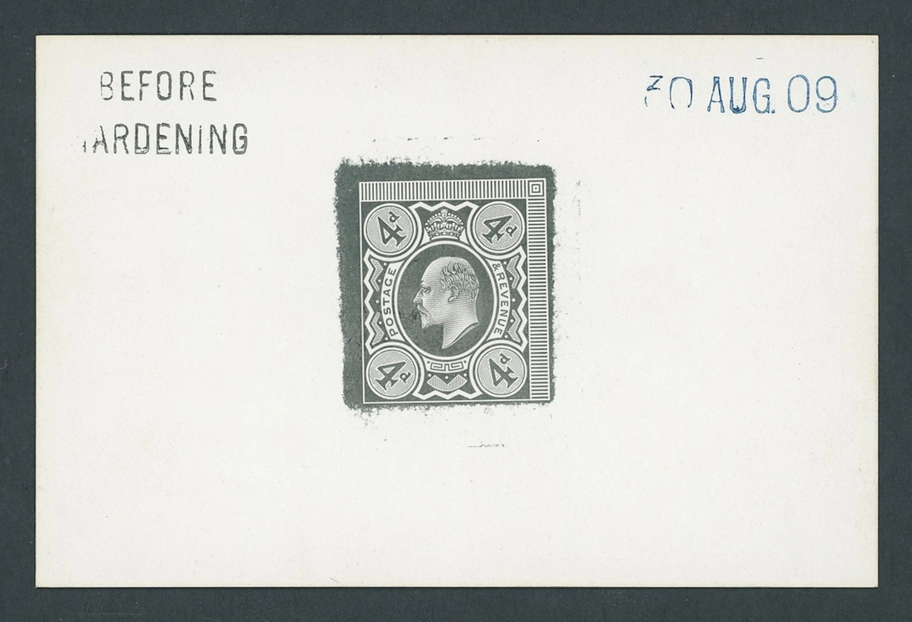 Great Britain King Edward VII 1902-10 De La Rue 4d. die proof in black